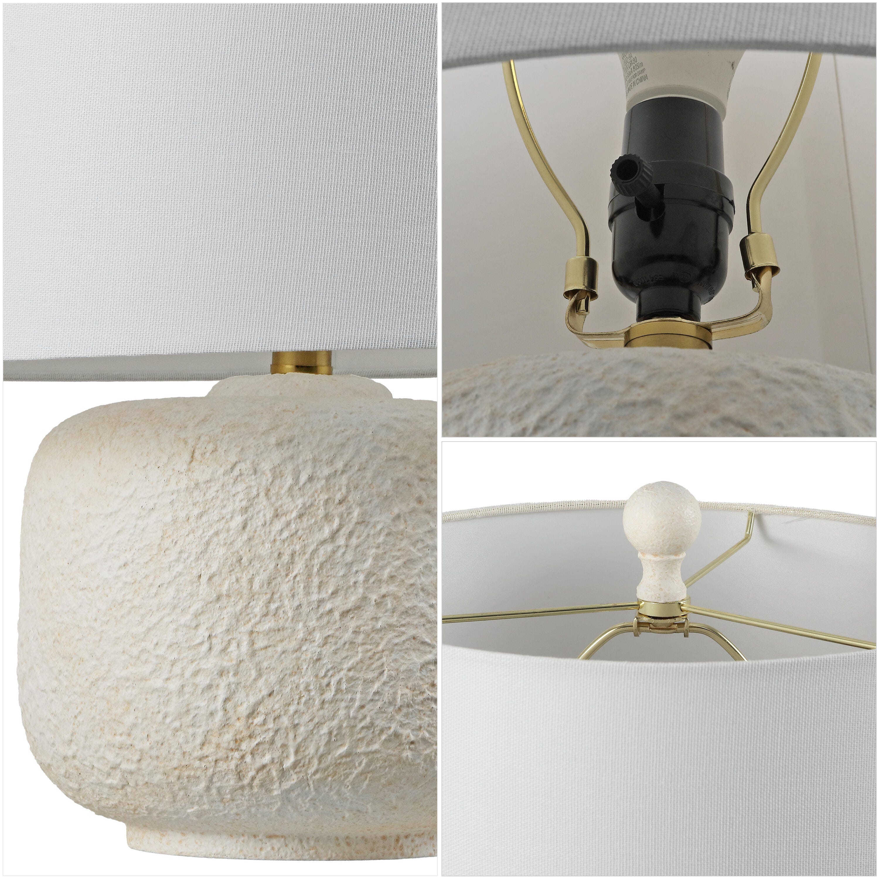 JONATHAN Y Qualm Table Lamp (Set of 2), Antique White, large