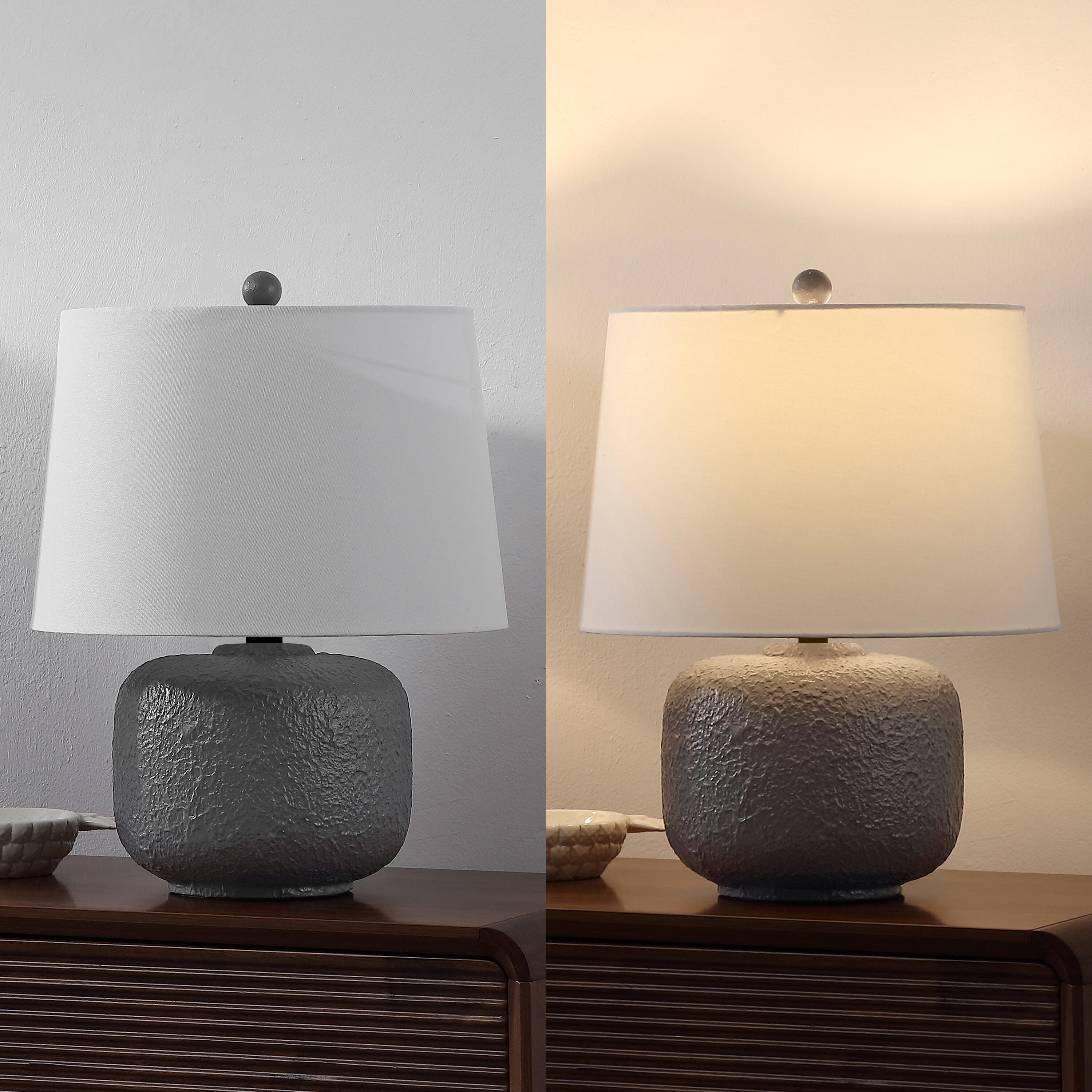 JONATHAN Y Qualm Table Lamp (Set of 2), Gray, large