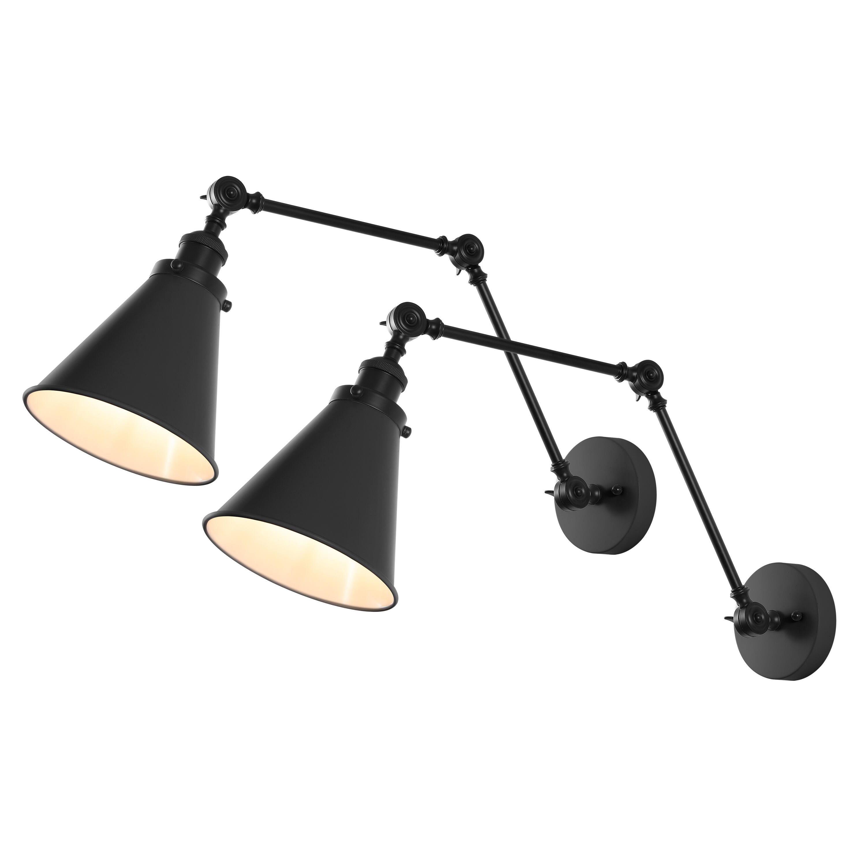 JONATHAN Y Rover Wall Sconce (Set of 2), Black, large