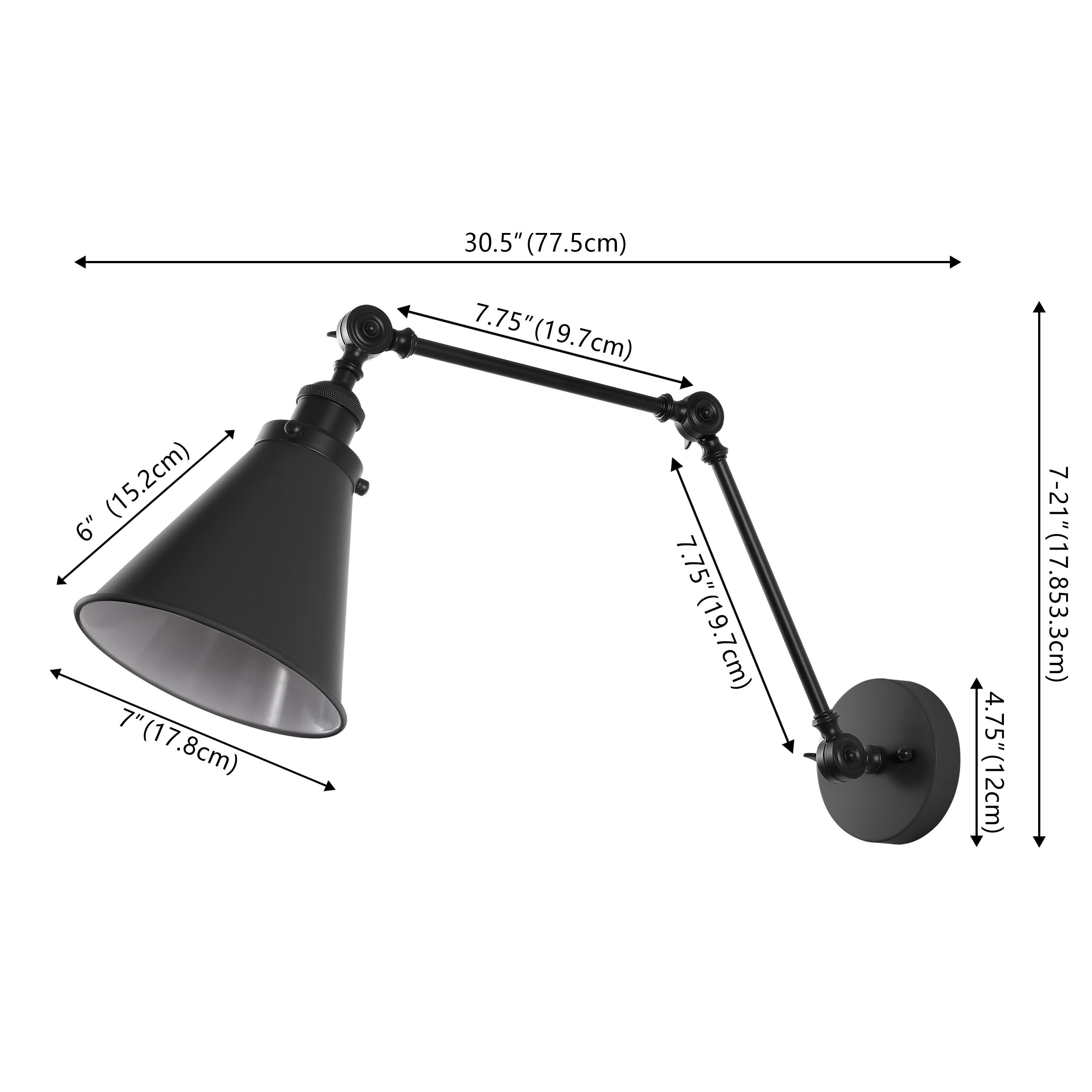 JONATHAN Y Rover Wall Sconce (Set of 2), Black, large