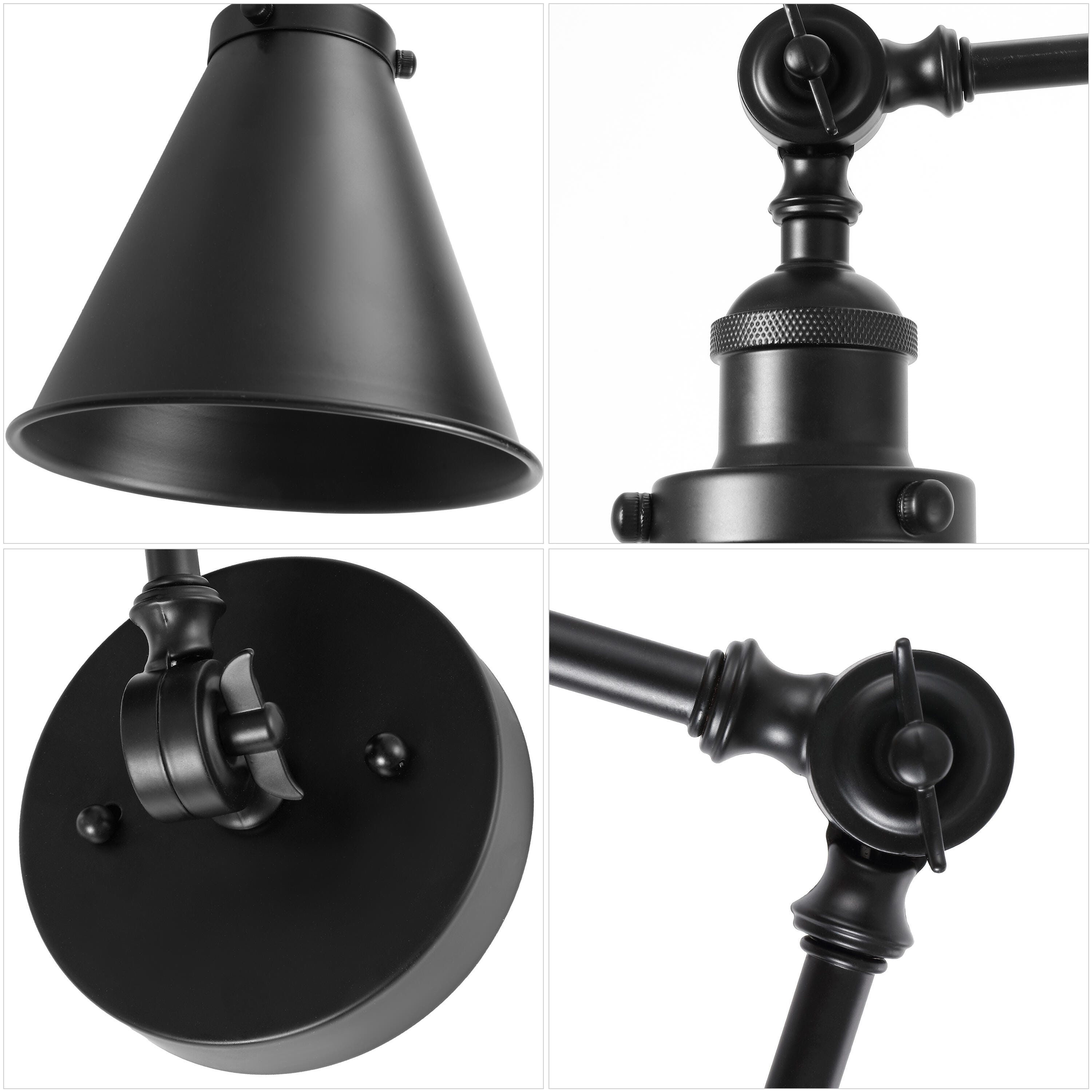 JONATHAN Y Rover Wall Sconce (Set of 2), Black, large