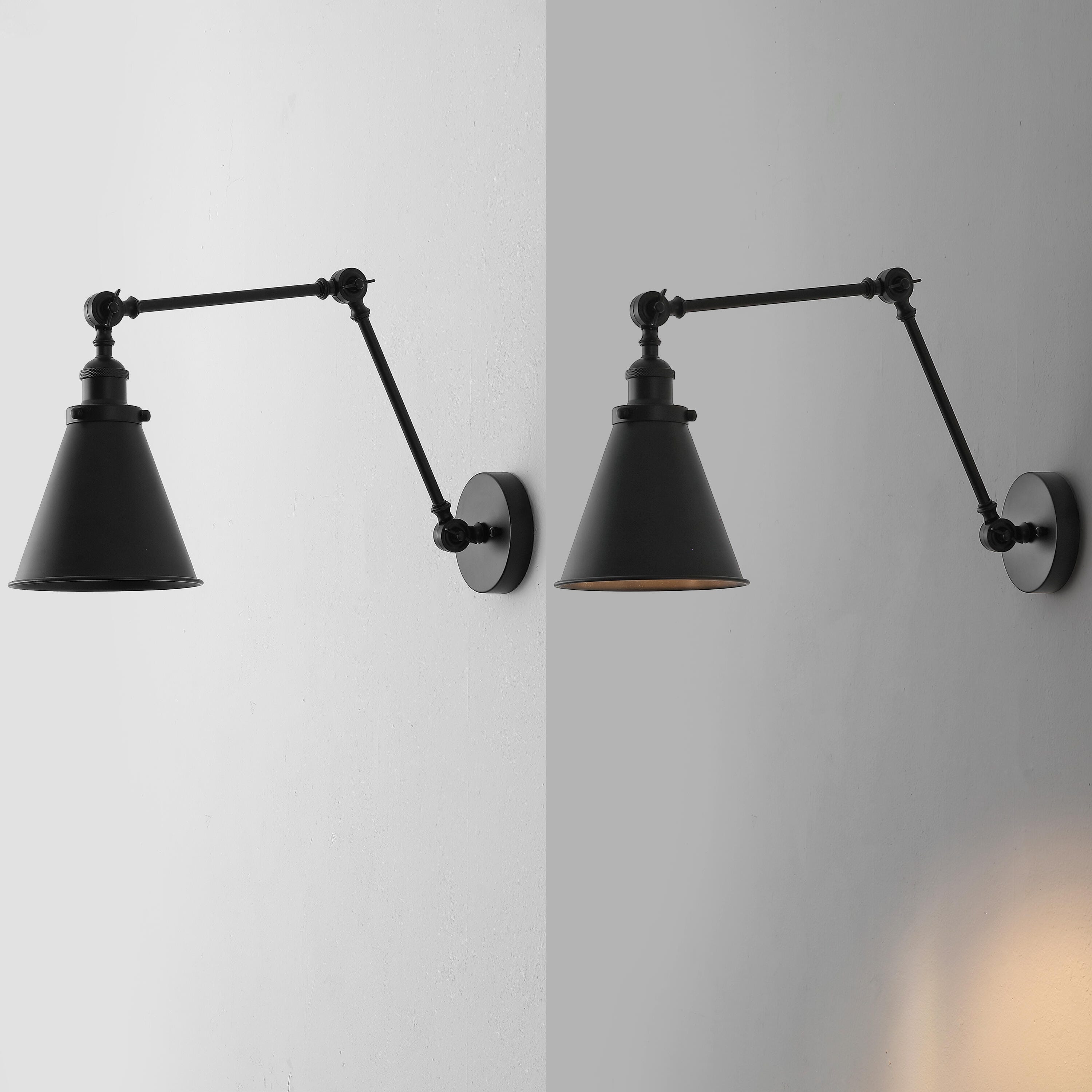 JONATHAN Y Rover Wall Sconce (Set of 2), Black, large