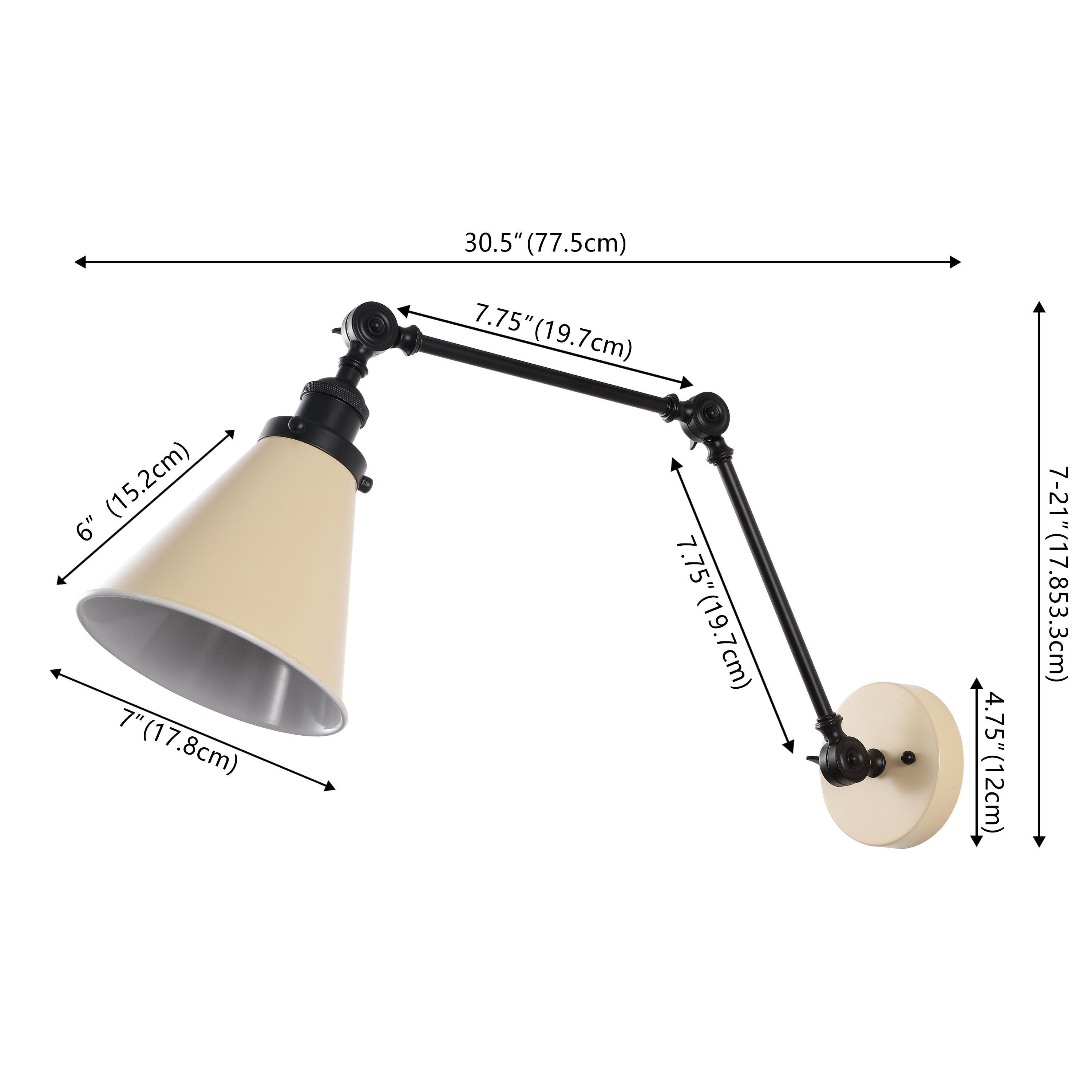 JONATHAN Y Rover Wall Sconce (Set of 2), Almond/Black, large