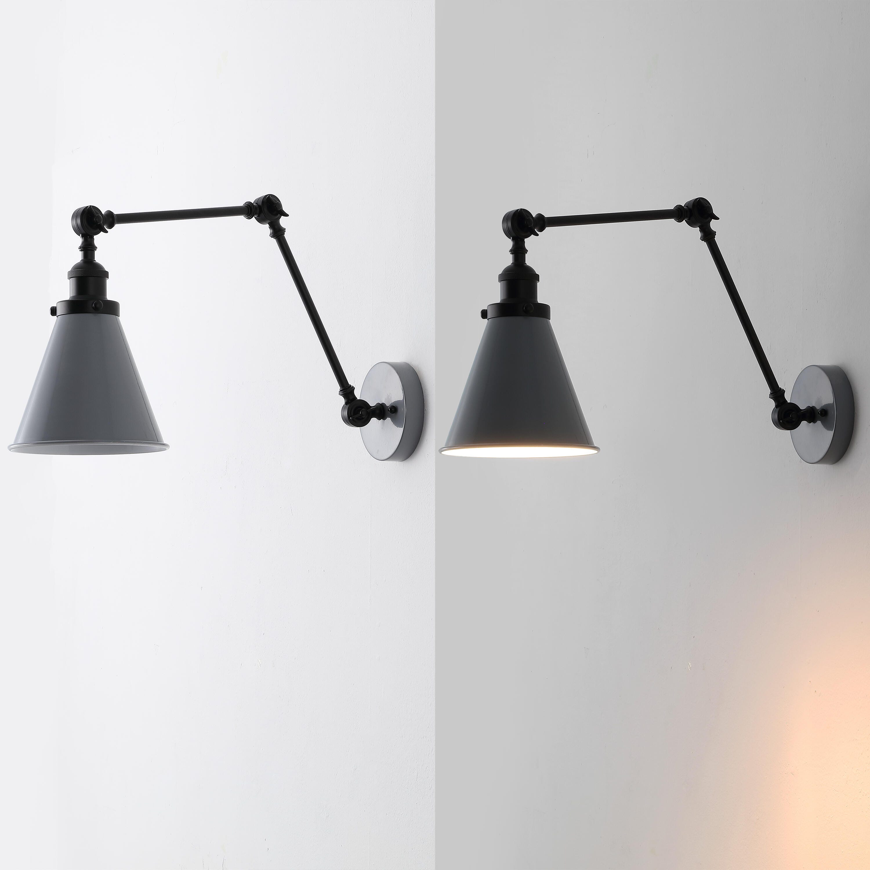JONATHAN Y Rover Wall Sconce (Set of 2), Gray/Black, large