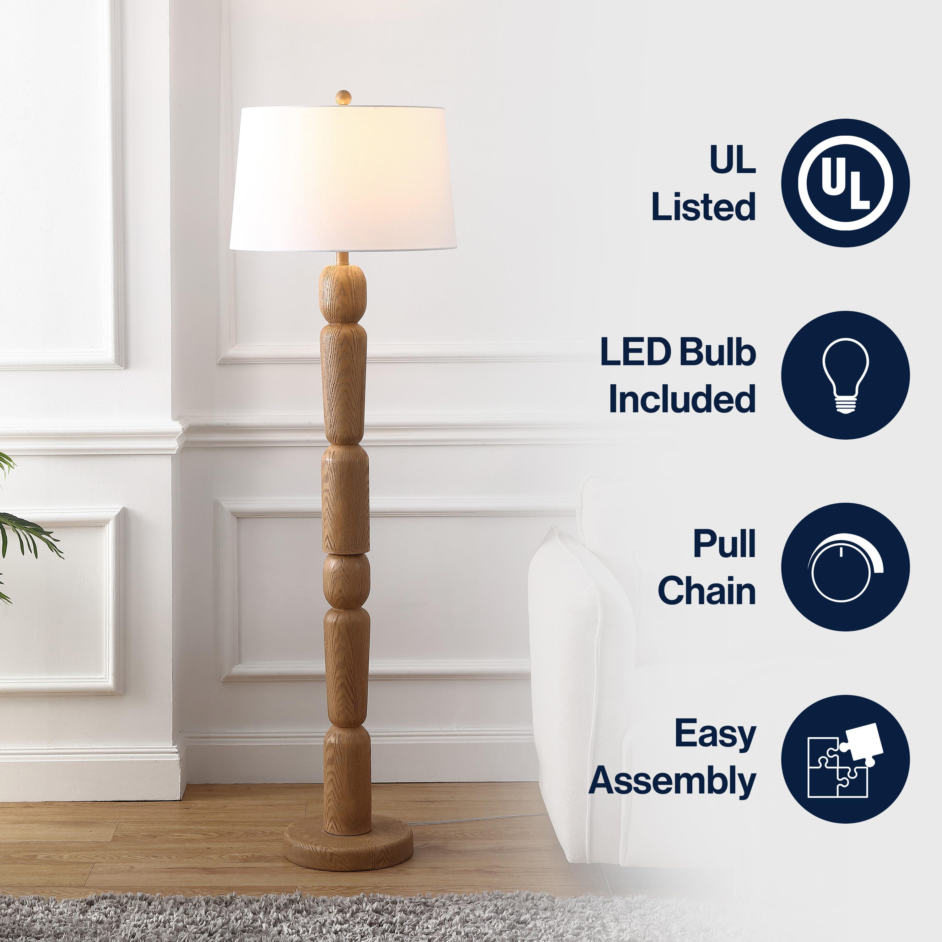 JONATHAN Y Rustara Floor Lamp, , large