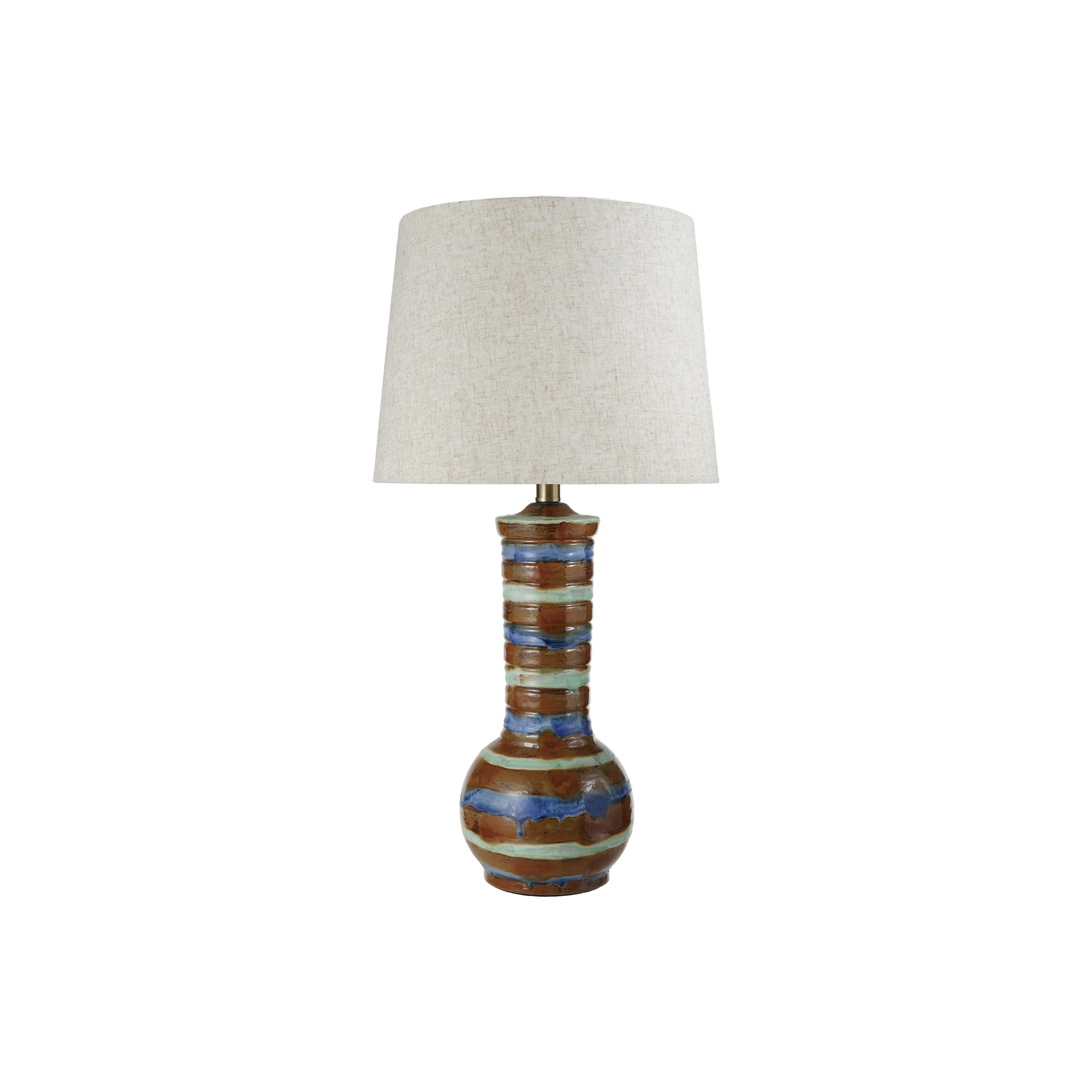 Storied Home Striped Table Lamp, , large