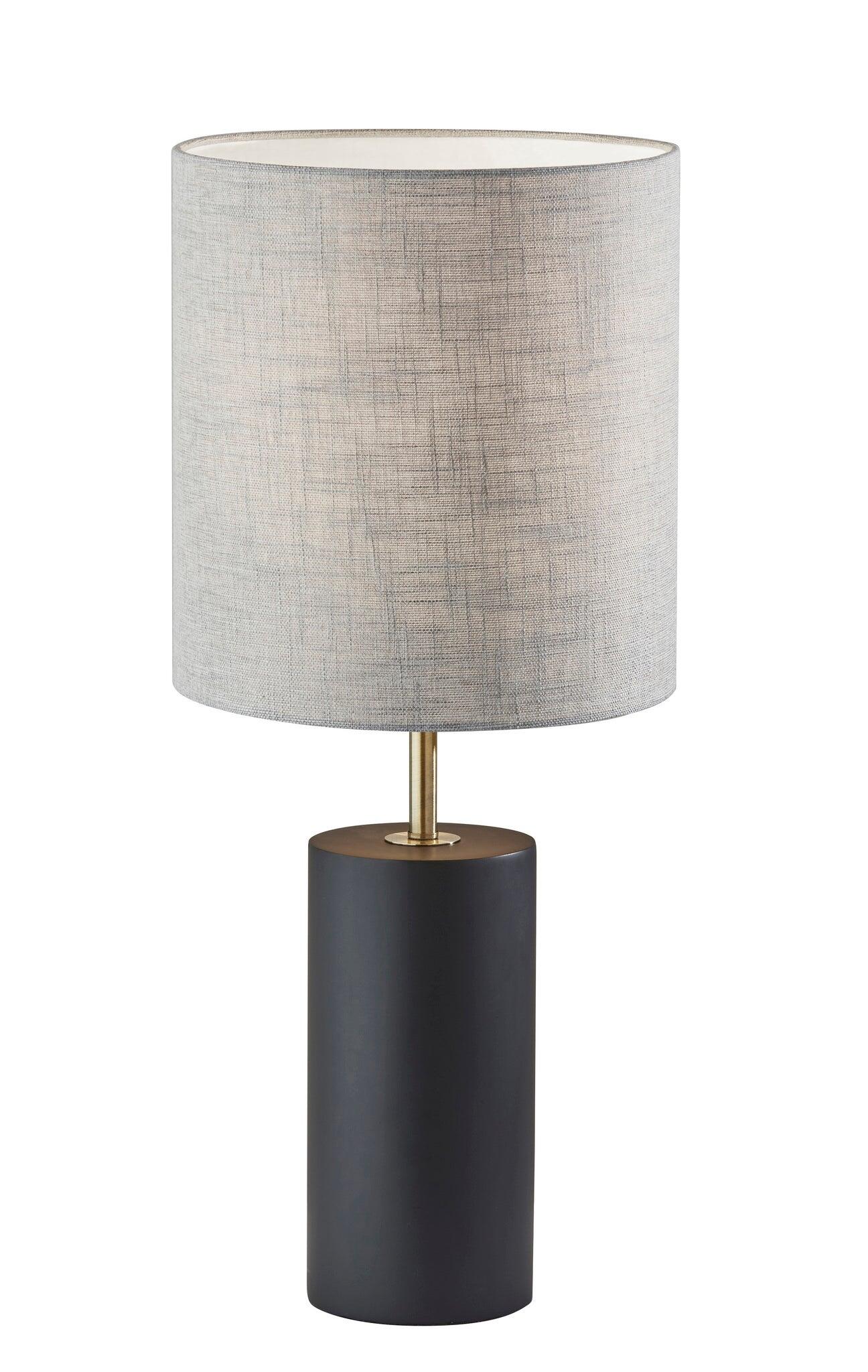 Adesso Dean Table Lamp, Black/Antique Brass, large