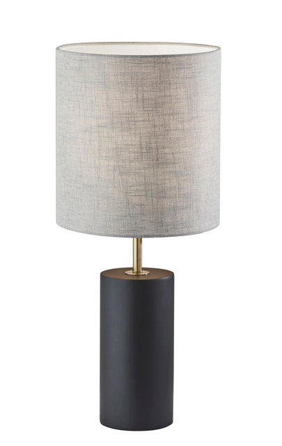 Adesso Dean Table Lamp, Black/Antique Brass