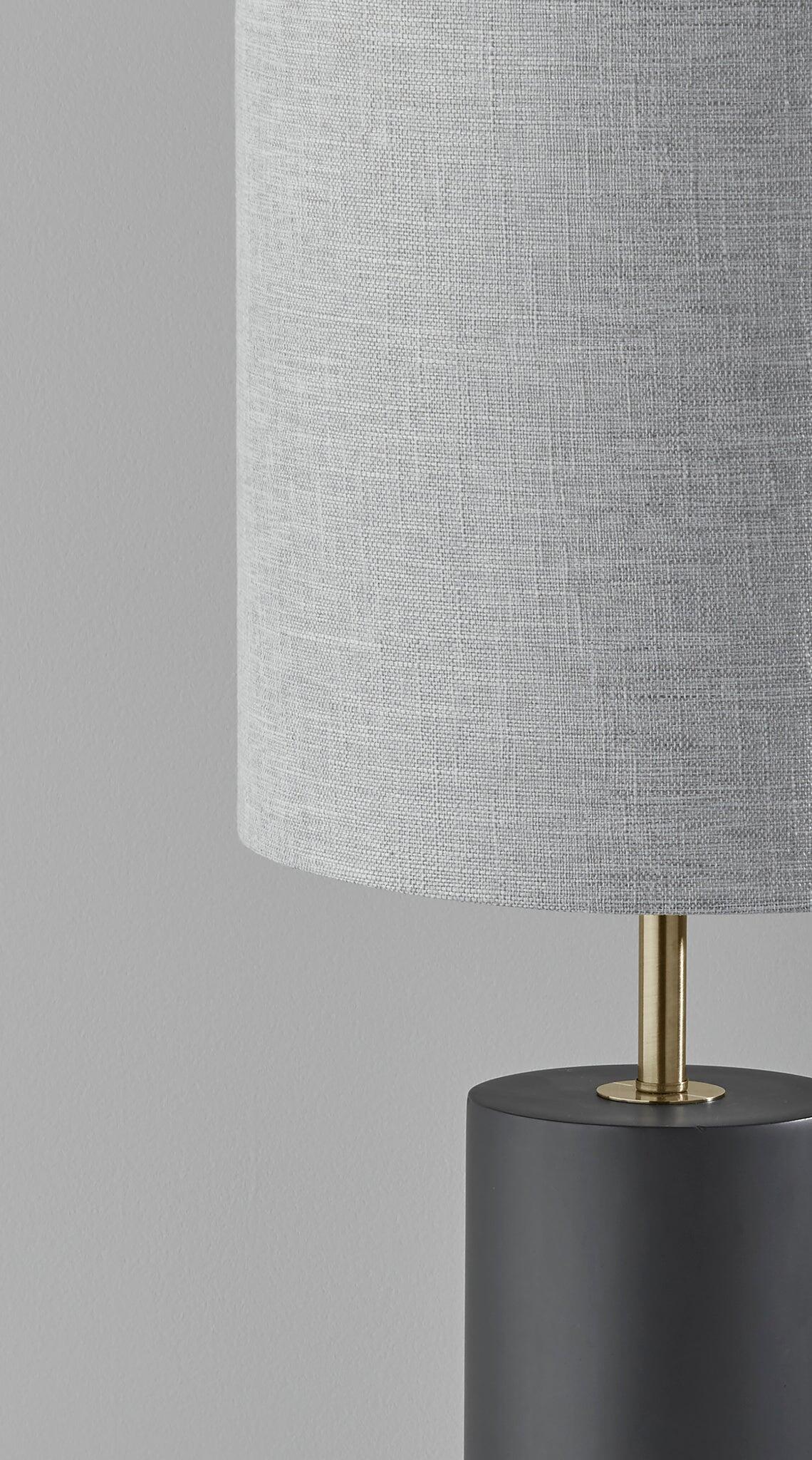 Adesso Dean Table Lamp, Black/Antique Brass, large