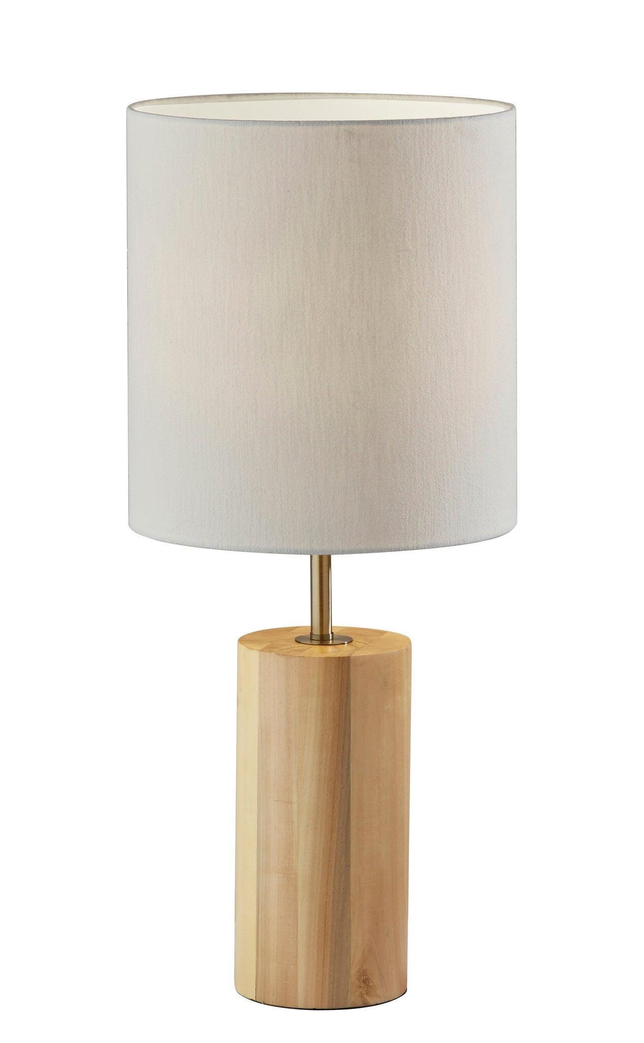 Adesso Dean Table Lamp, Natural/Antique Brass, large