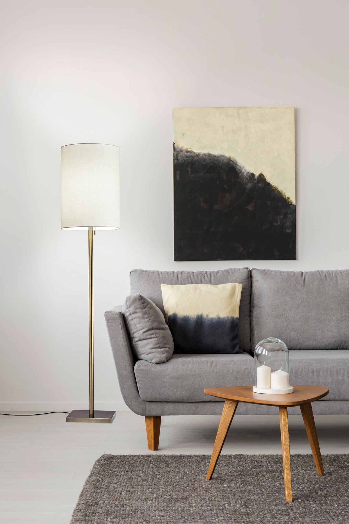 Adesso Liam Floor Lamp, Antique Brass, rollover