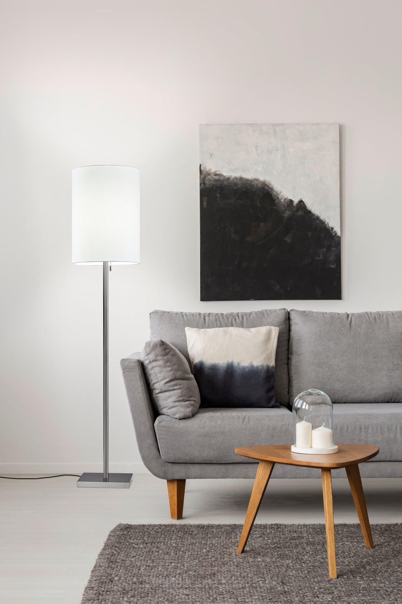 Adesso Liam Floor Lamp, Gray, rollover