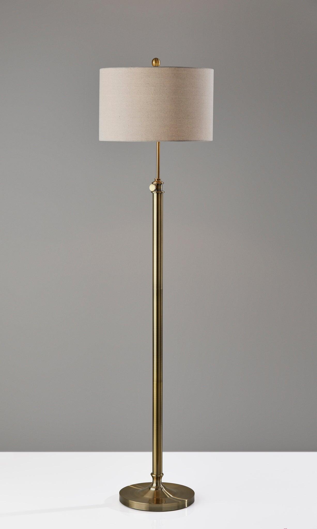 Adesso Simplee Barton Floor Lamp, Antique Brass, large