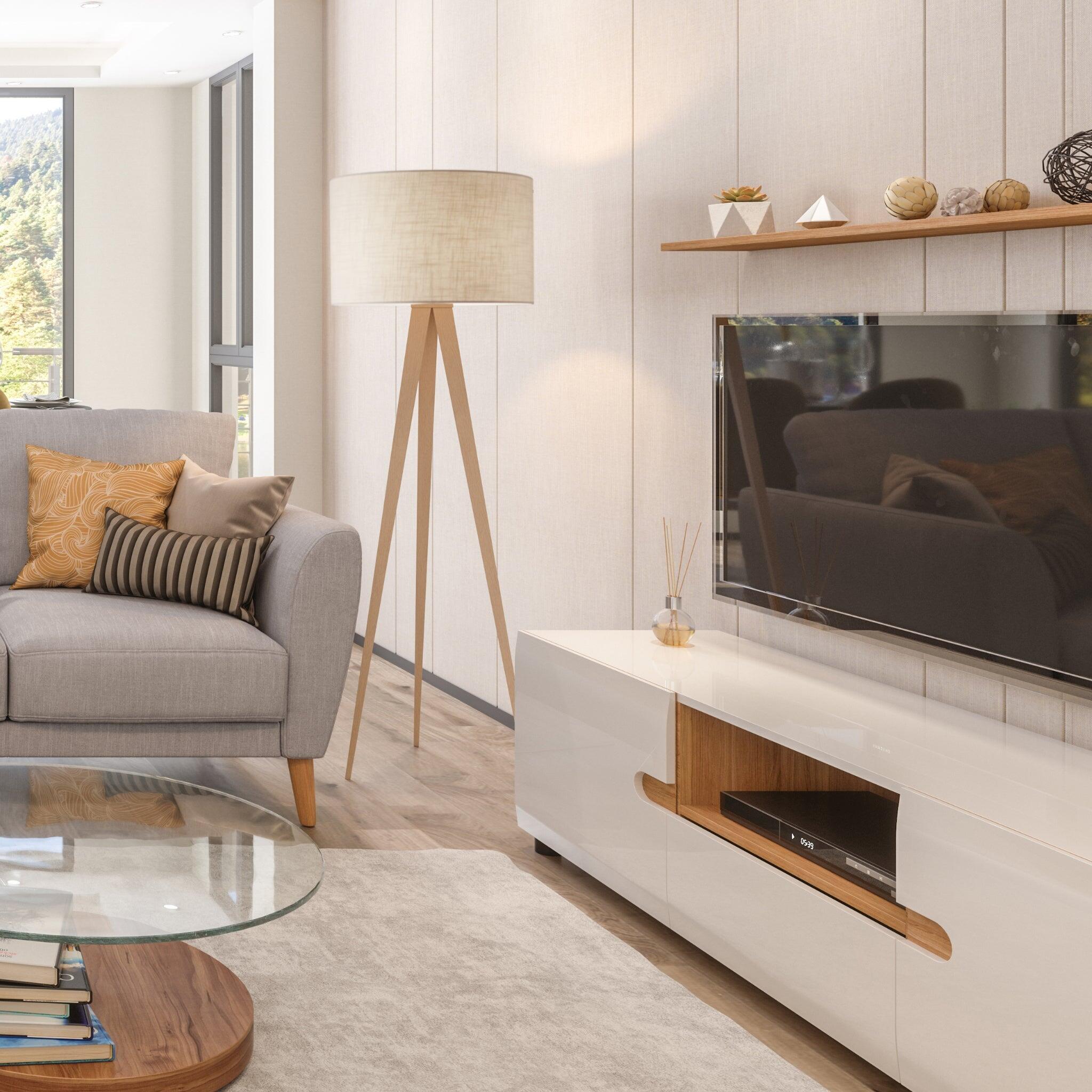 Adesso Director Floor Lamp, Natural Oak, rollover