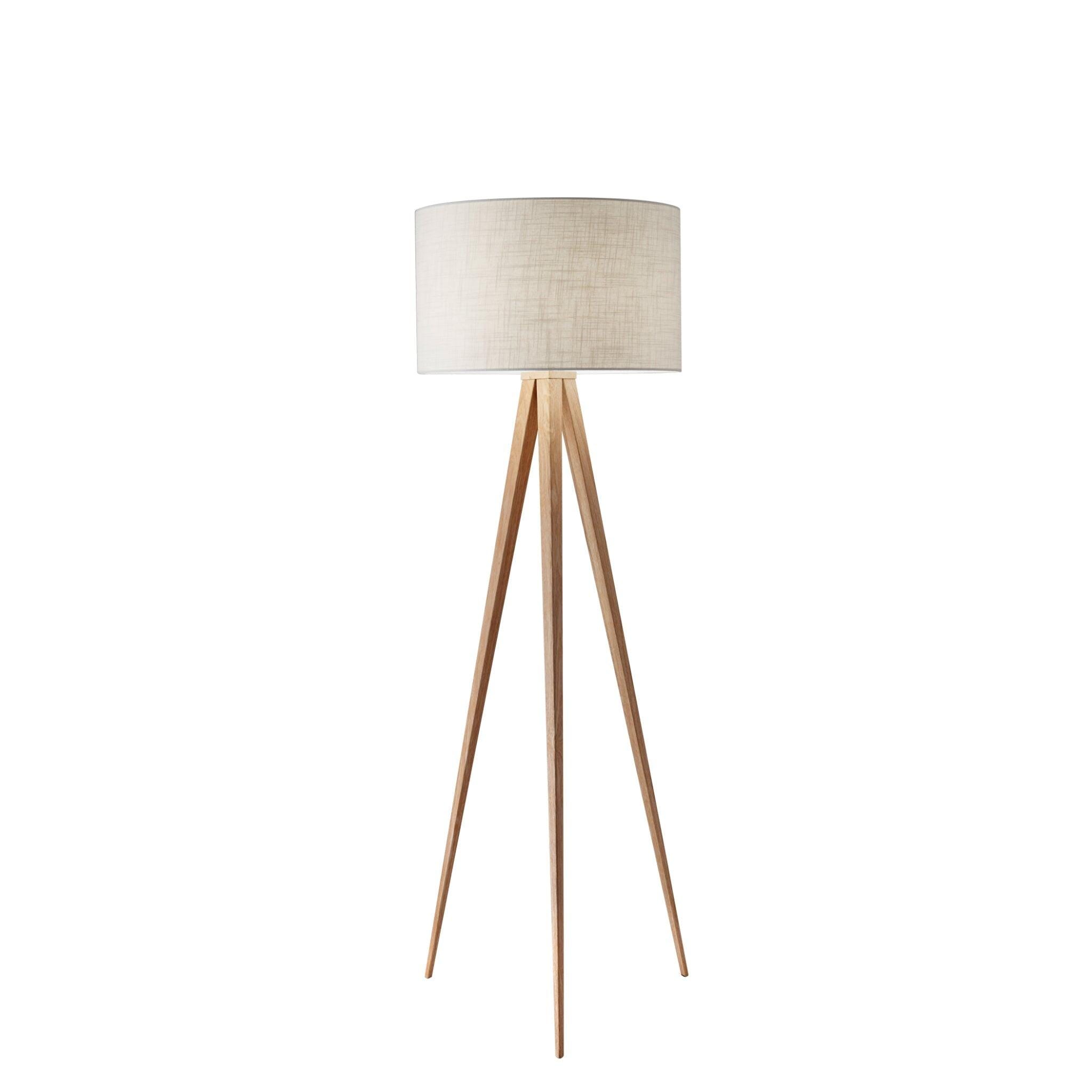 Adesso Director Floor Lamp, Natural Oak, large