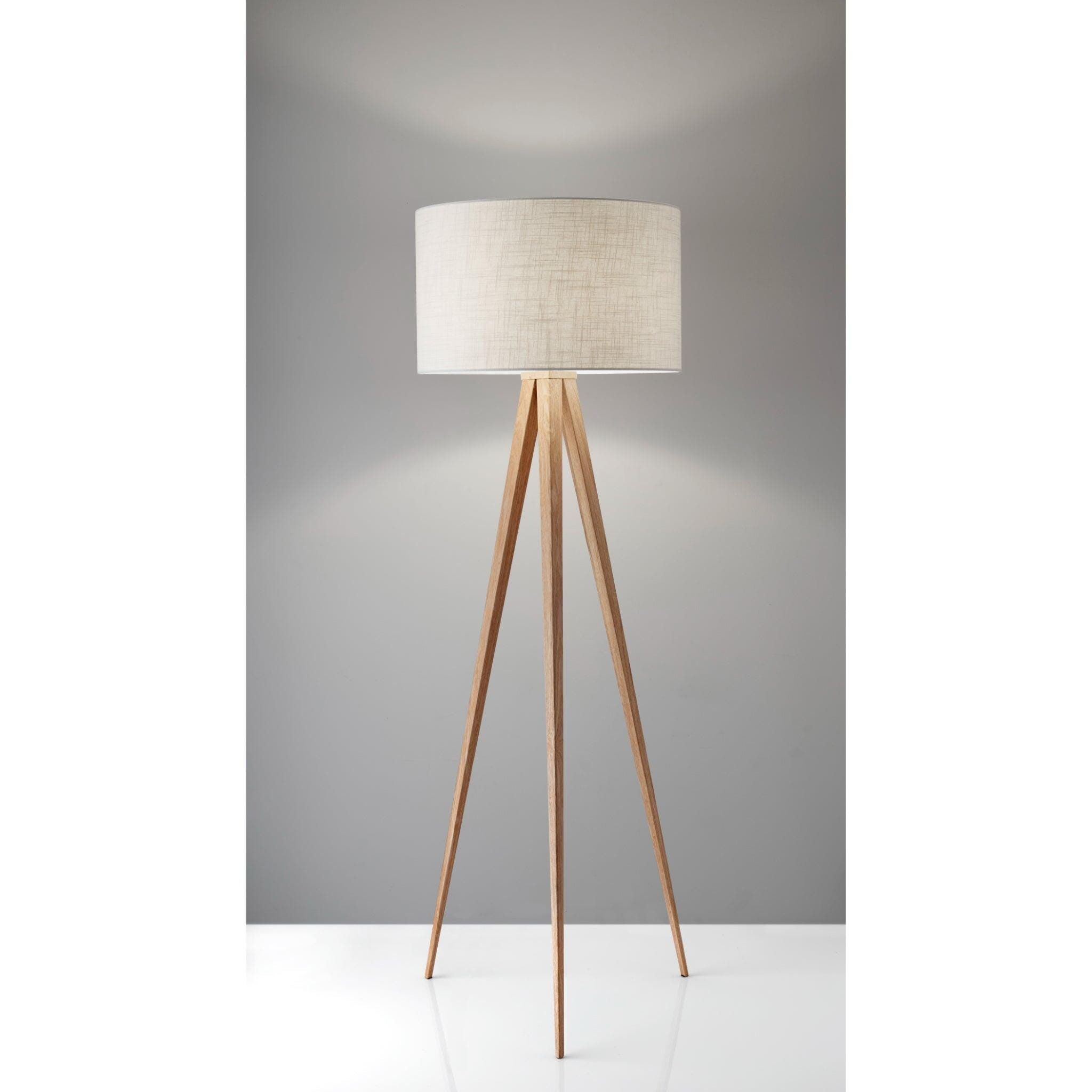 Adesso Director Floor Lamp, Natural Oak, large