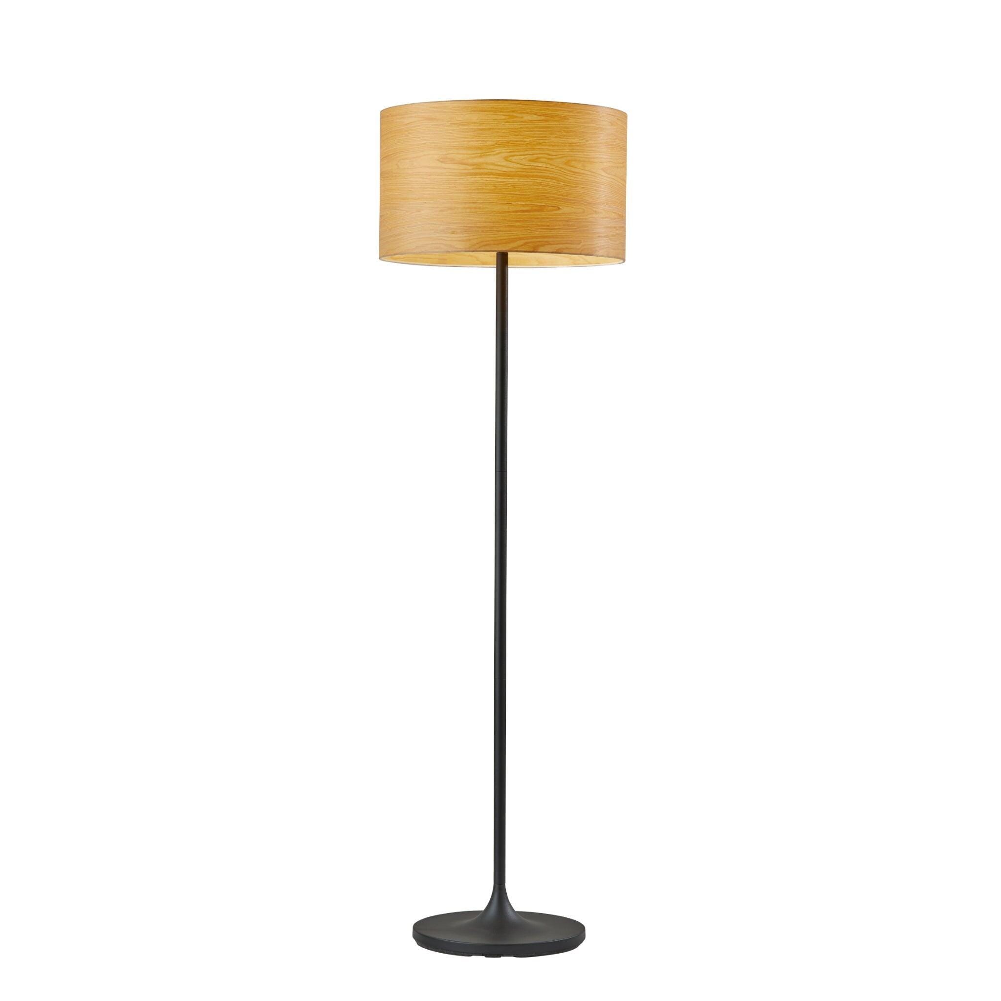 Adesso Oslo Floor Lamp, Matte Black, large