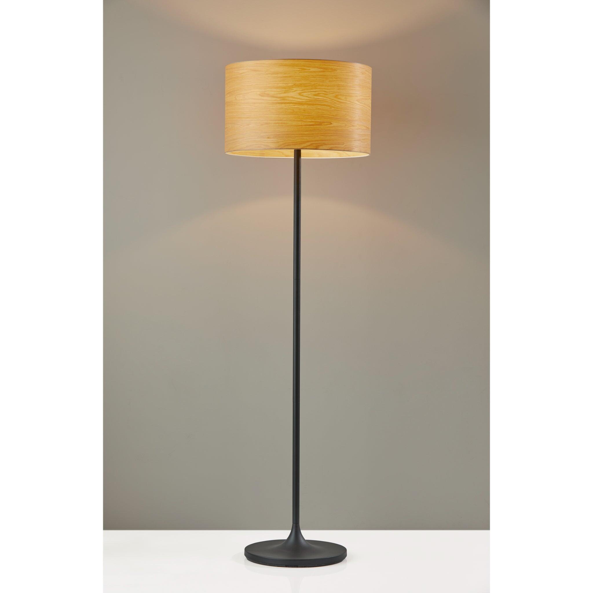 Adesso Oslo Floor Lamp, Matte Black, large