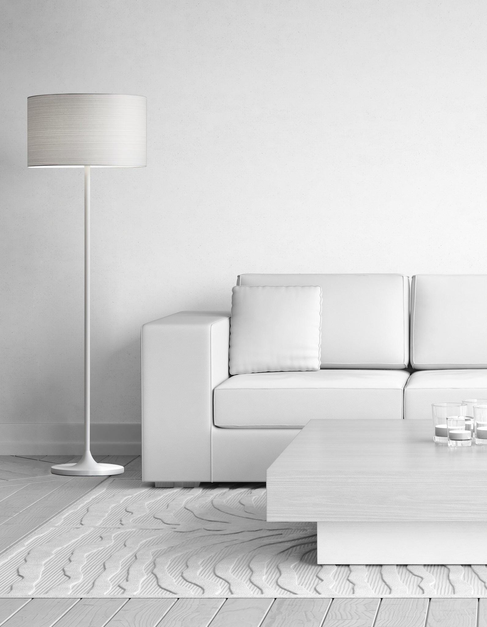 Adesso Oslo Floor Lamp, White, rollover