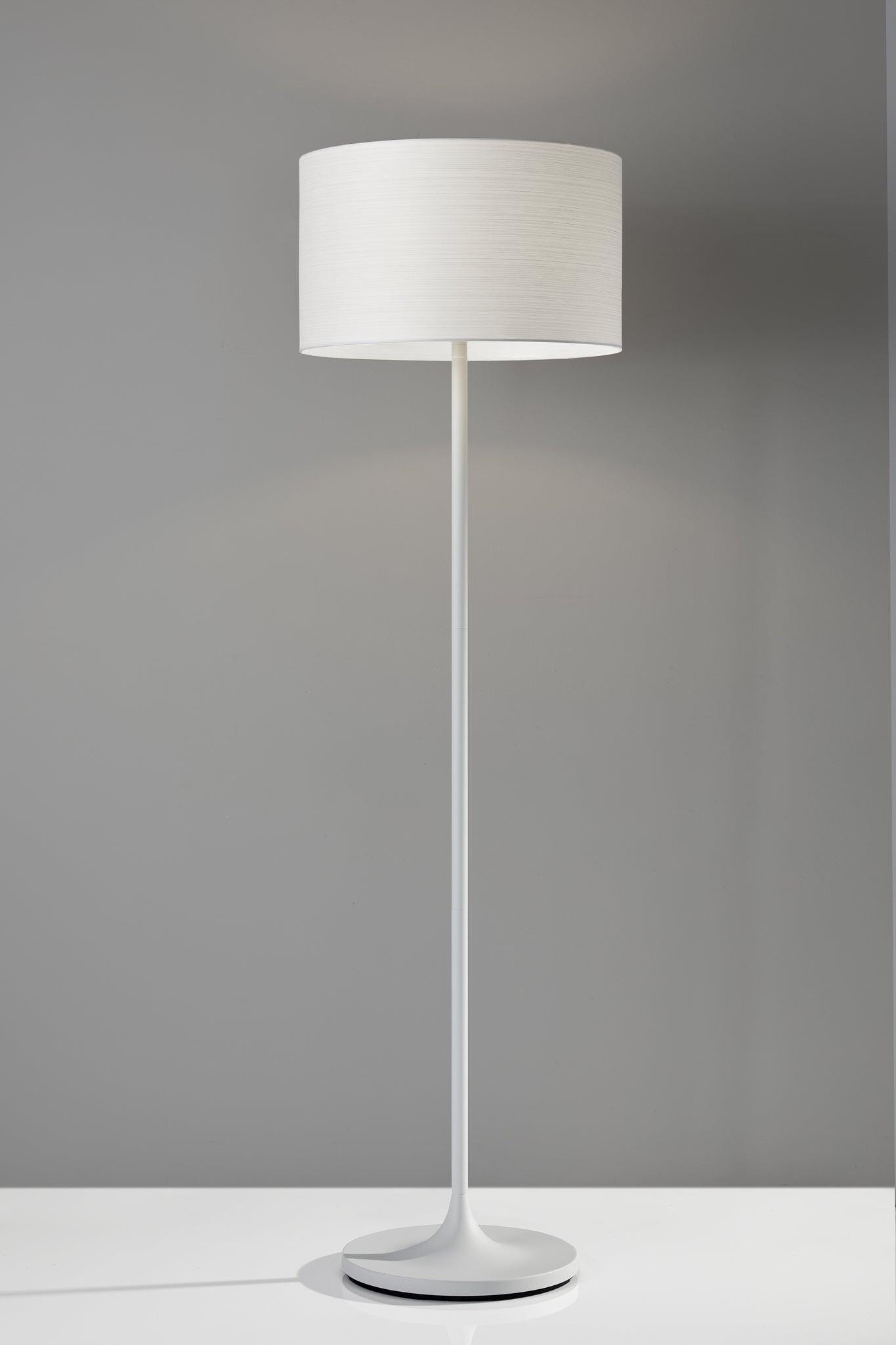 Adesso Oslo Floor Lamp, White, large