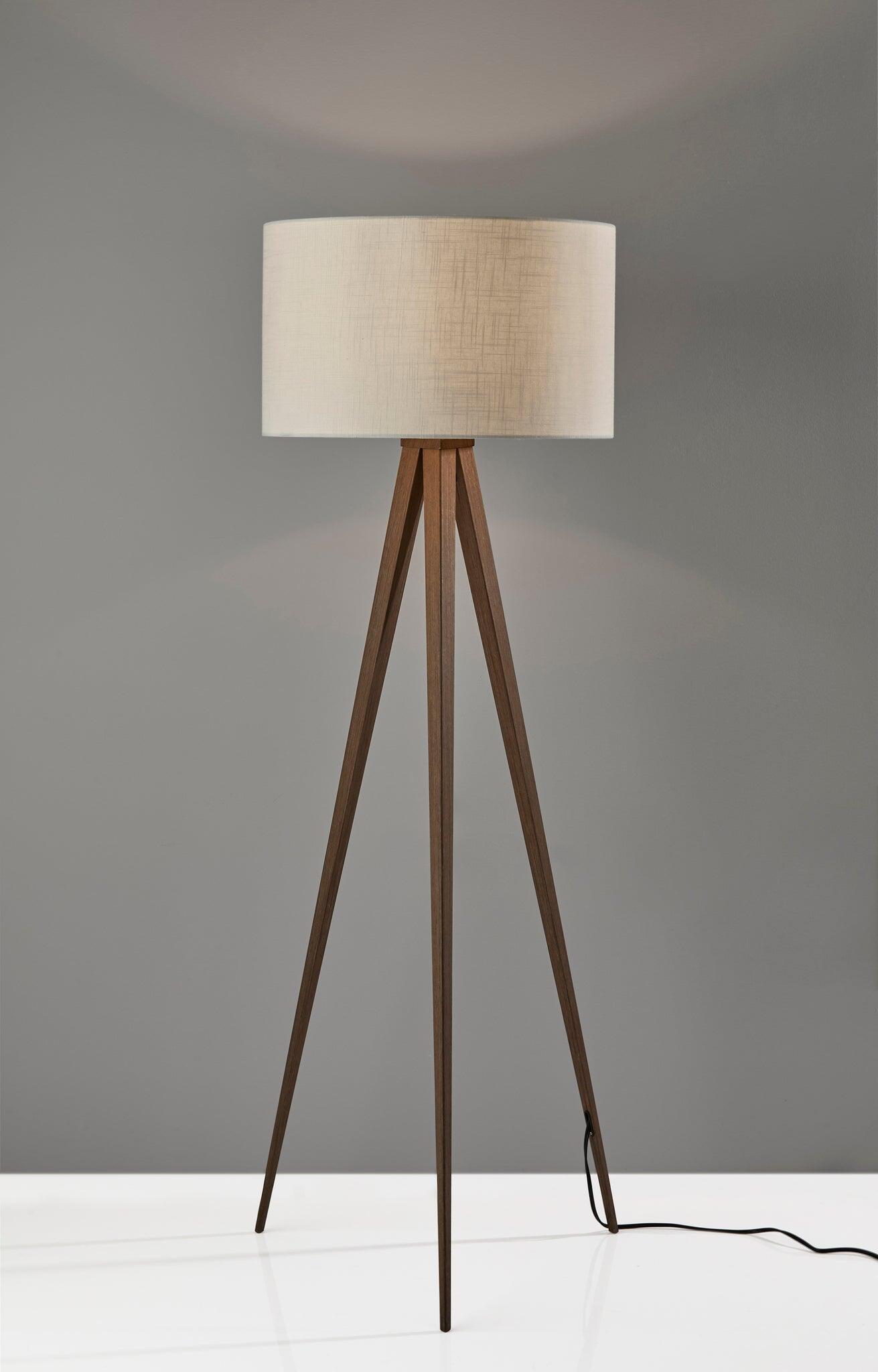 Adesso Director Floor Lamp, Brown, rollover