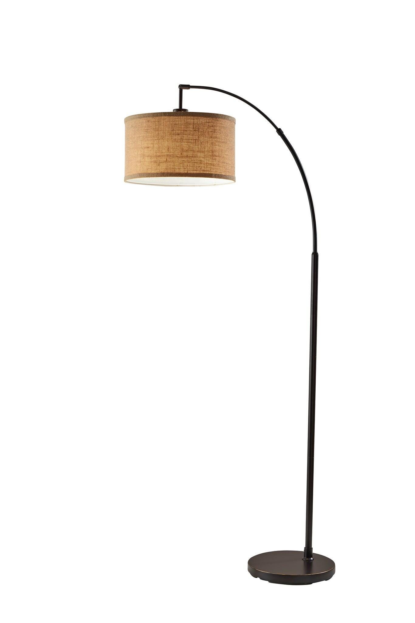 Adesso Simplee Burlap Arc Floor Lamp, , large