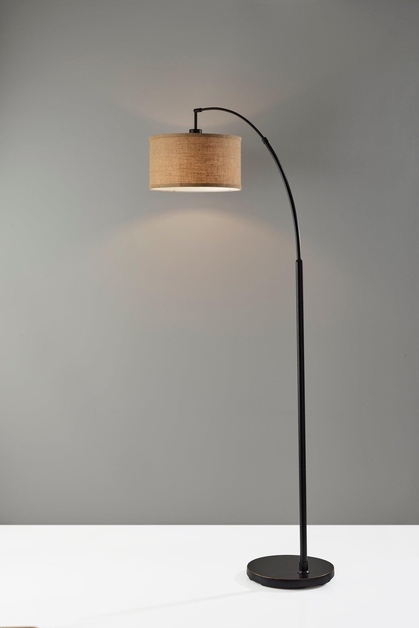 Adesso Simplee Burlap Arc Floor Lamp, , large