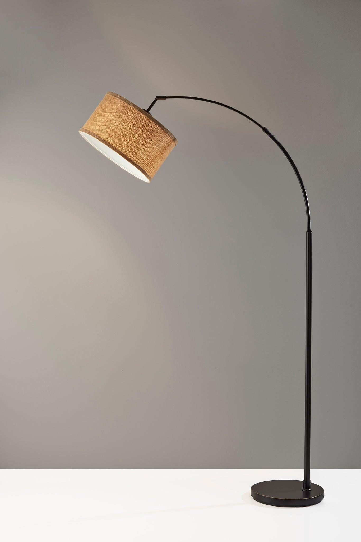 Adesso Simplee Burlap Arc Floor Lamp, , large