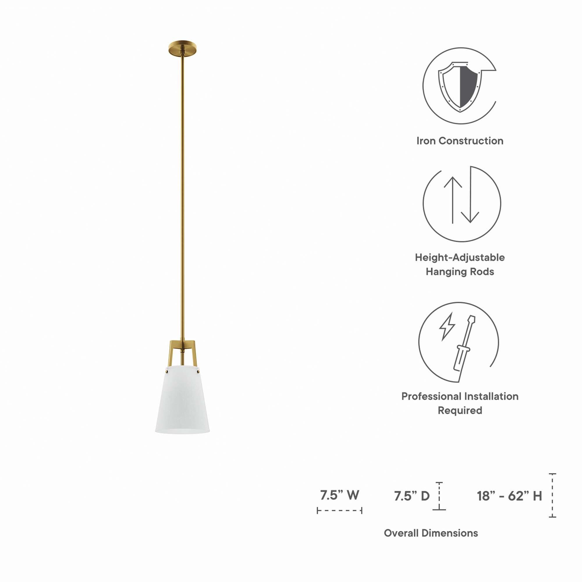 Modway Aspire Pendant Light, White, large