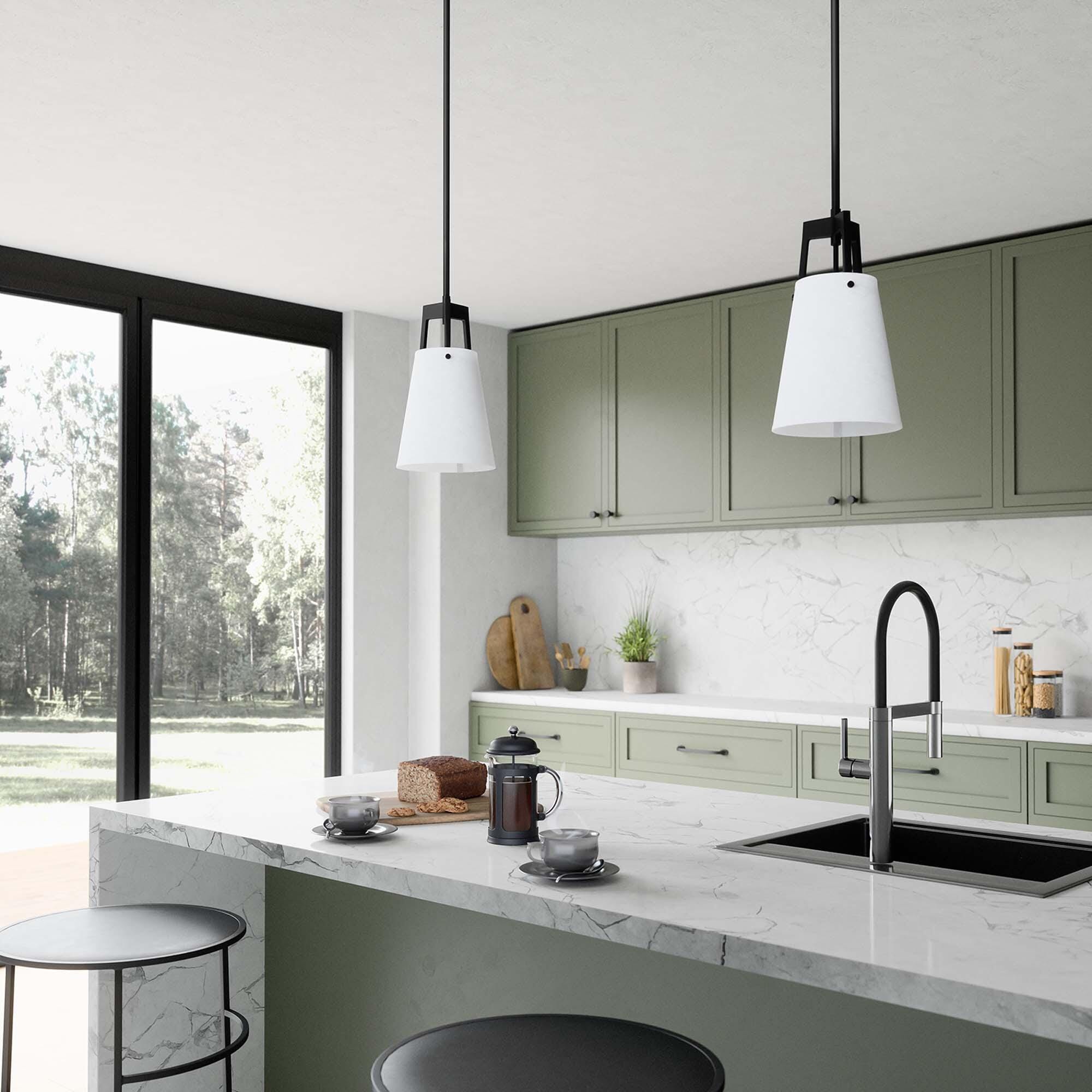 Modway Aspire Pendant Light, White/Bronze, rollover