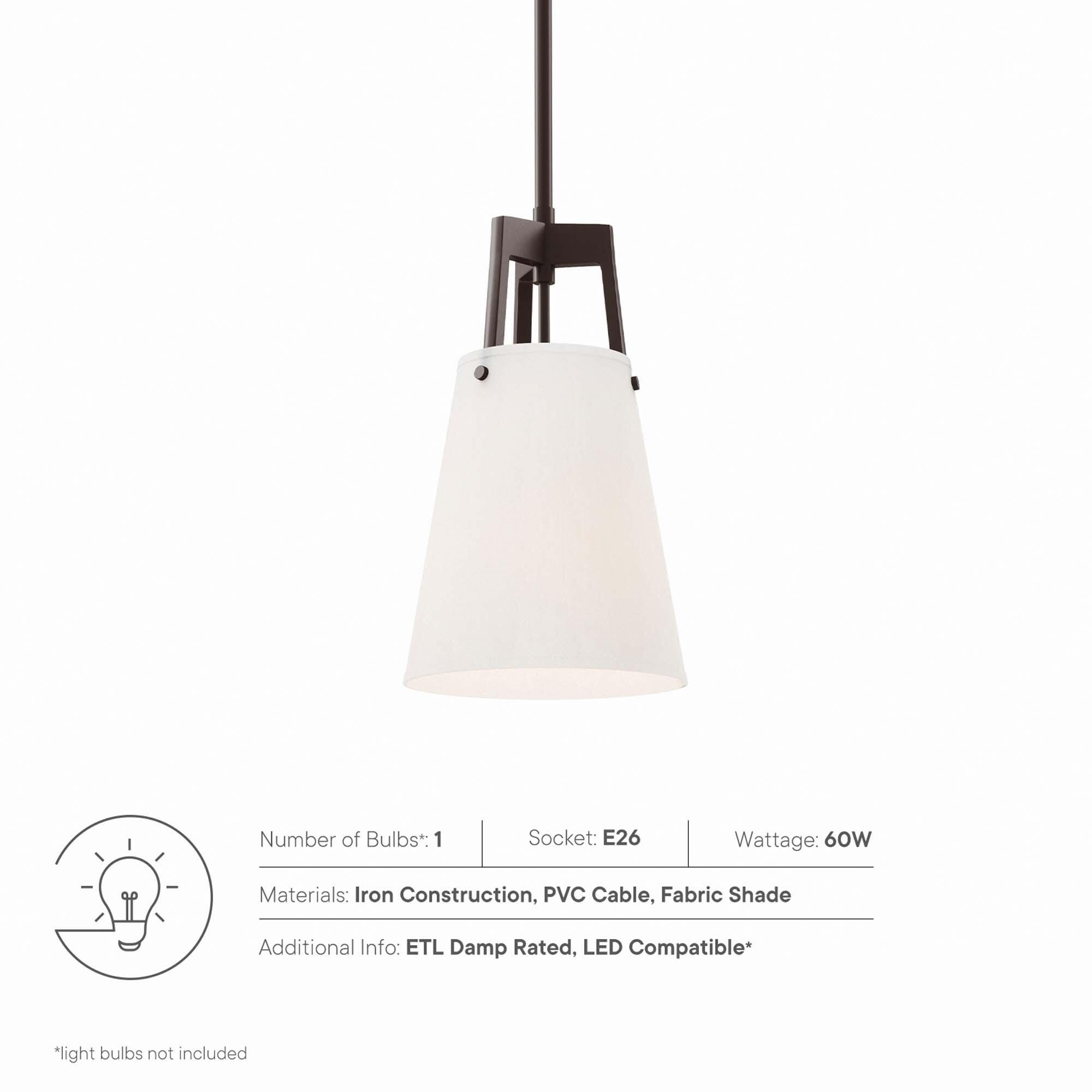 Modway Aspire Pendant Light, White/Bronze, large