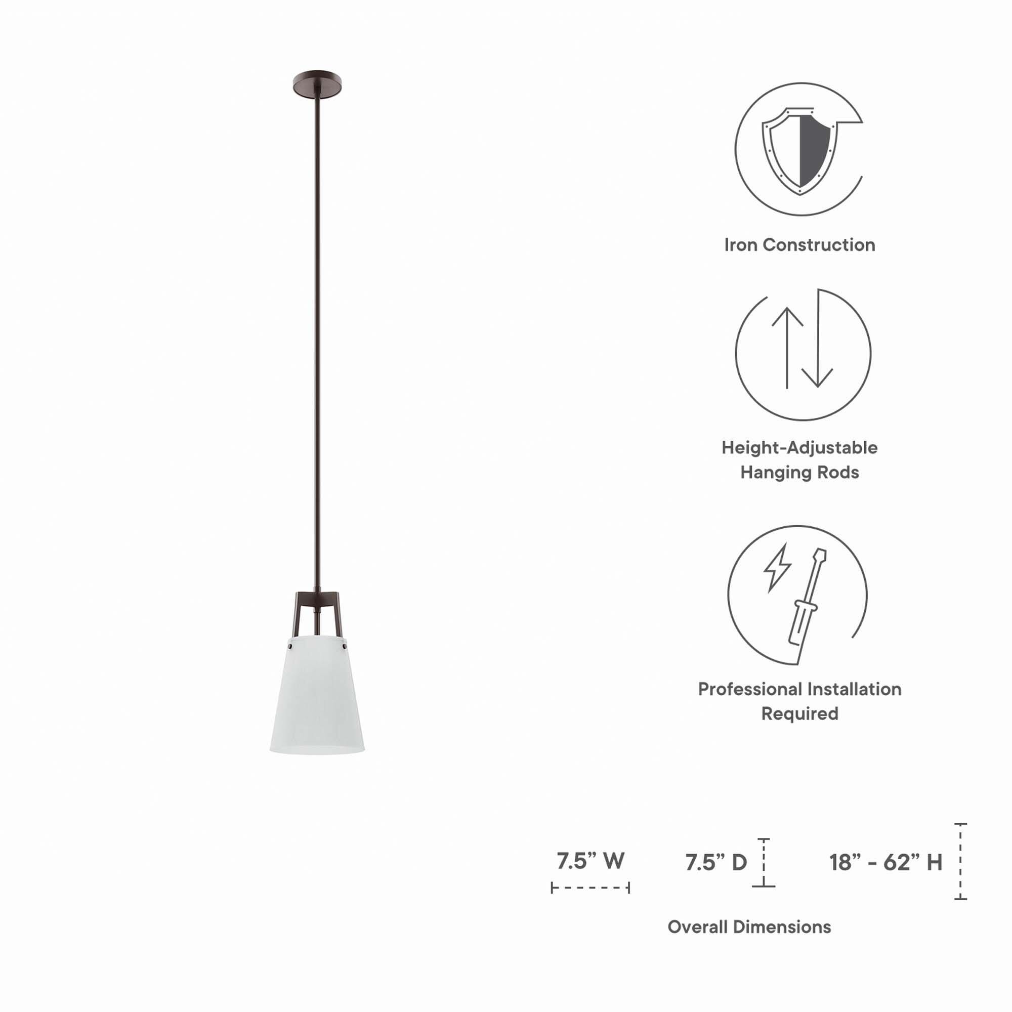 Modway Aspire Pendant Light, White/Bronze, large
