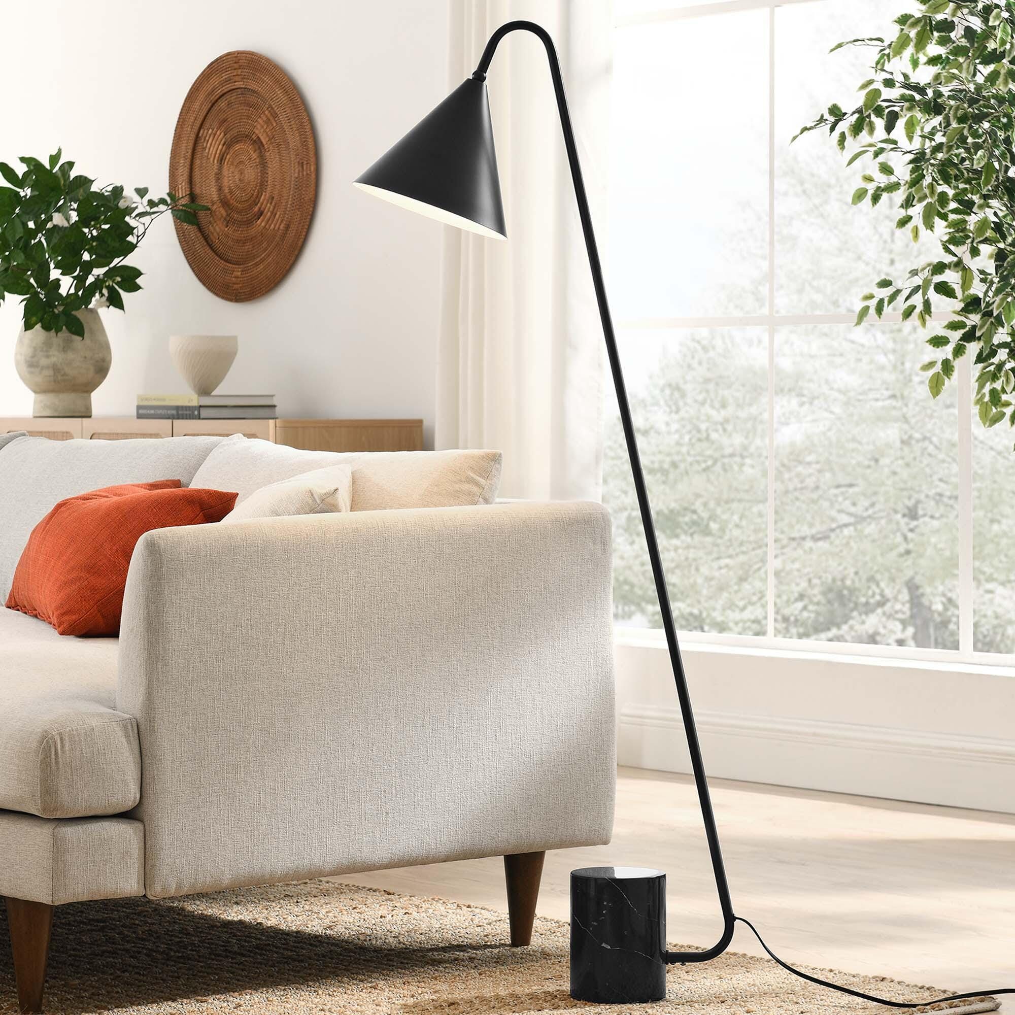 Modway Ayla Floor Lamp, Black, rollover