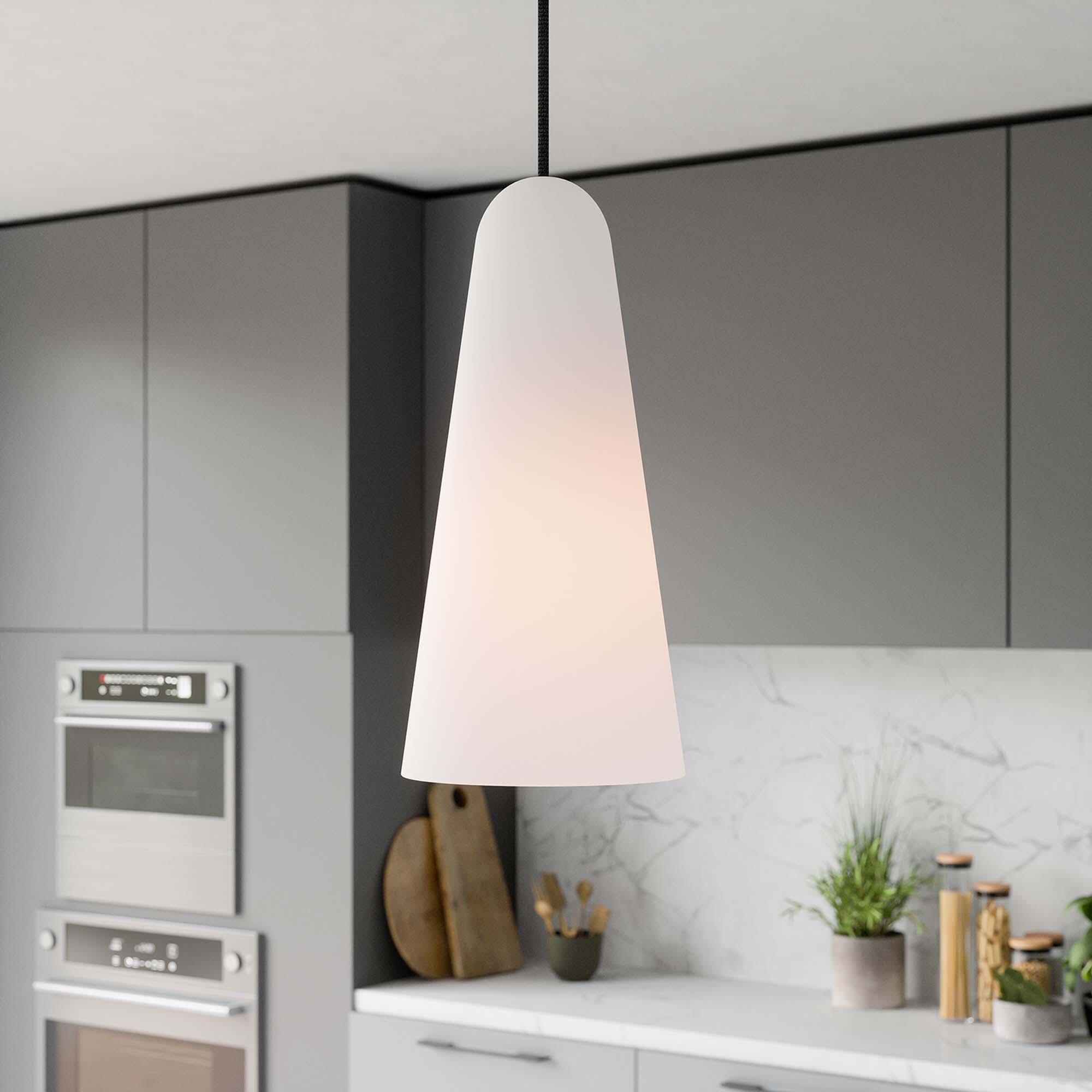 Modway Beacon Pendant Light, Opal/Brass, large