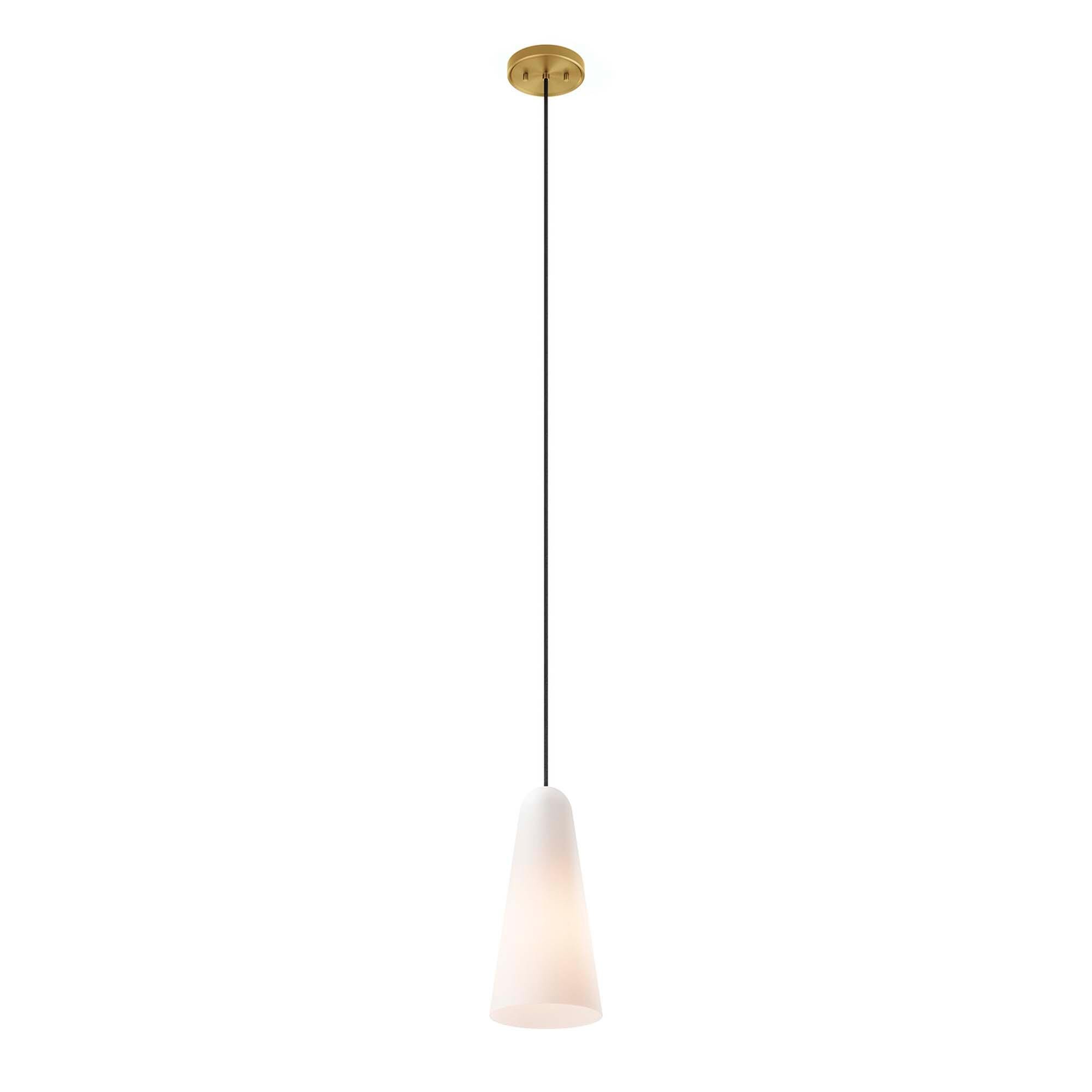 Modway Beacon Pendant Light, Opal/Brass, large