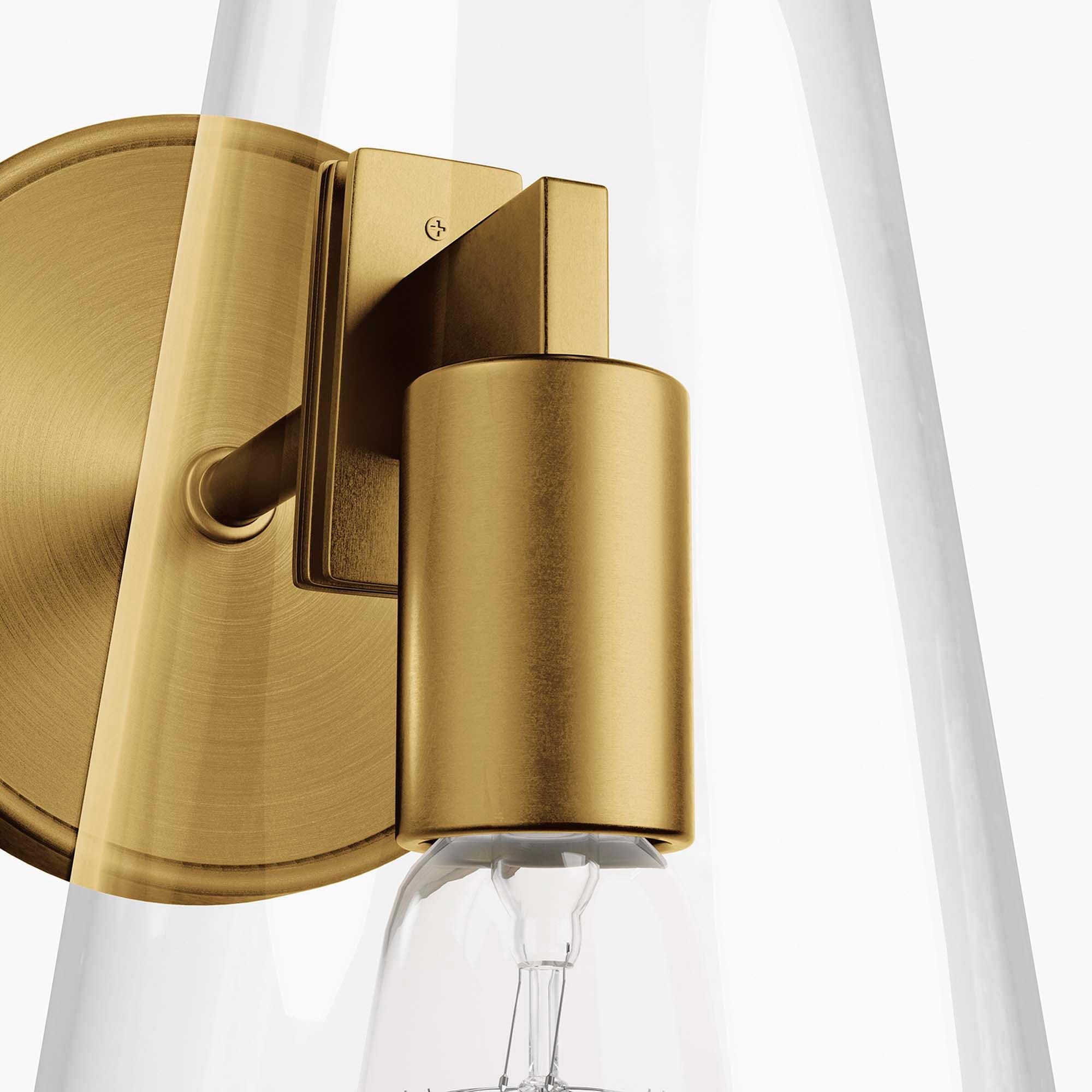 Modway Beacon Wall Sconce, Clear/Brass, large