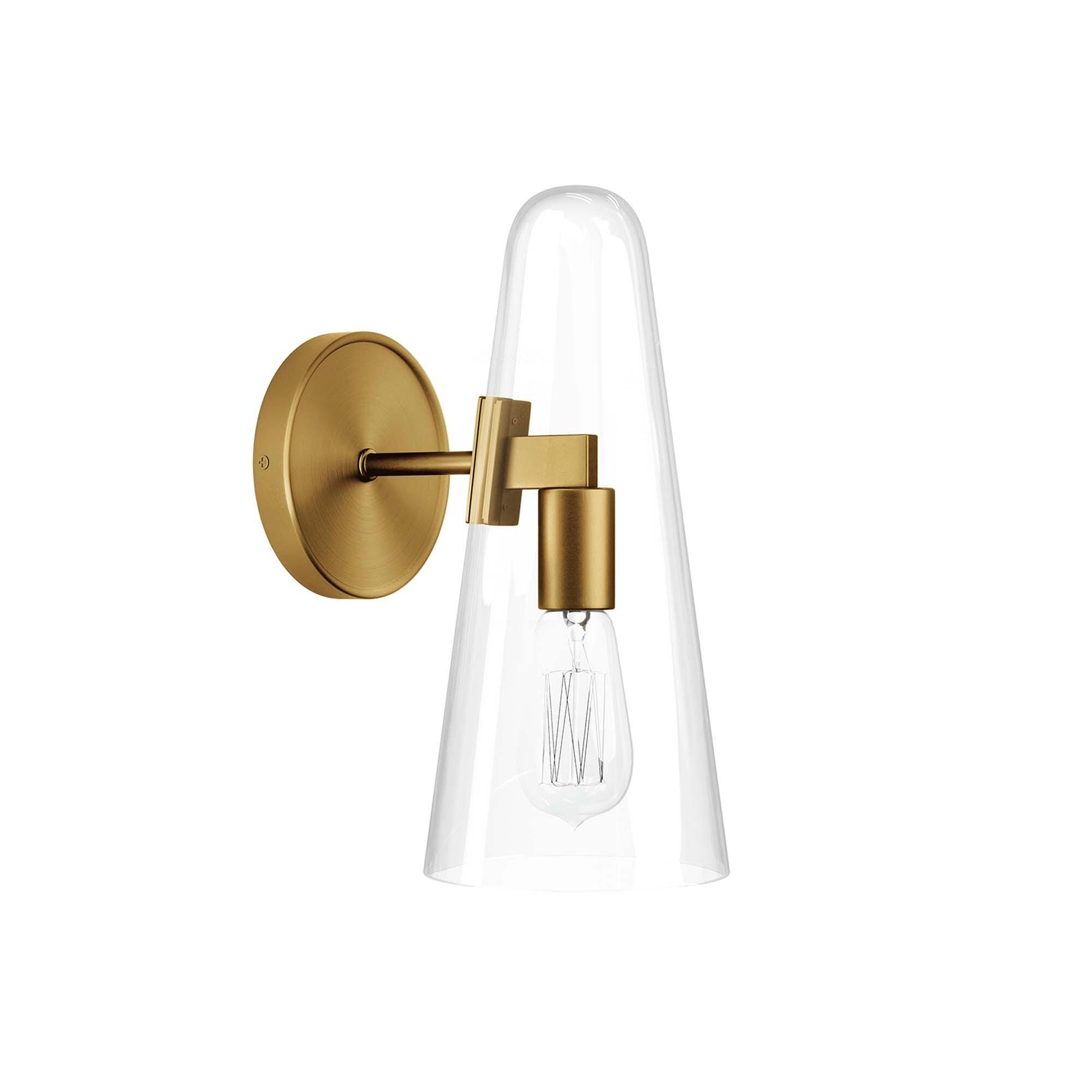 Modway Beacon Wall Sconce, Clear/Brass, large