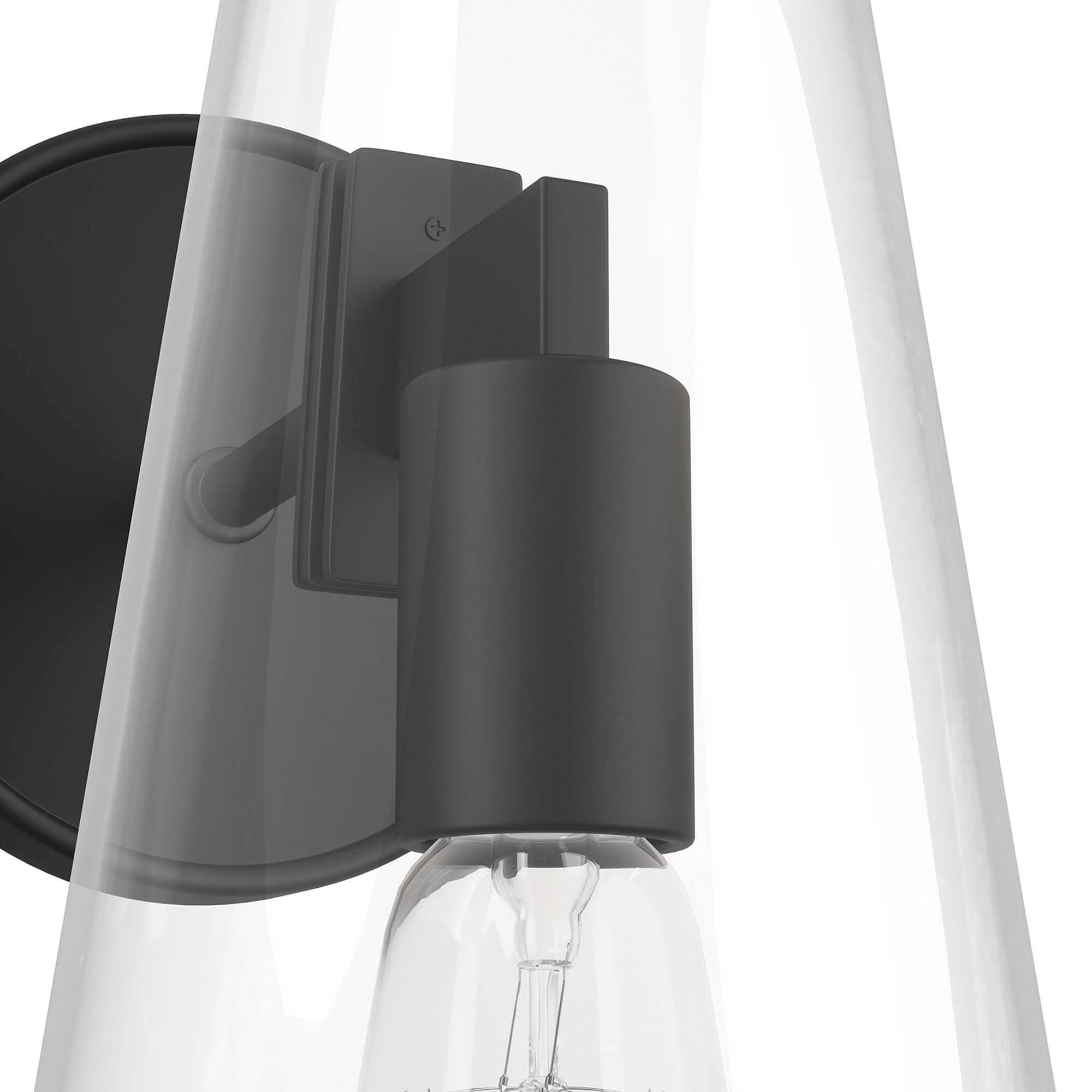 Modway Beacon Wall Sconce, Clear/Black, large