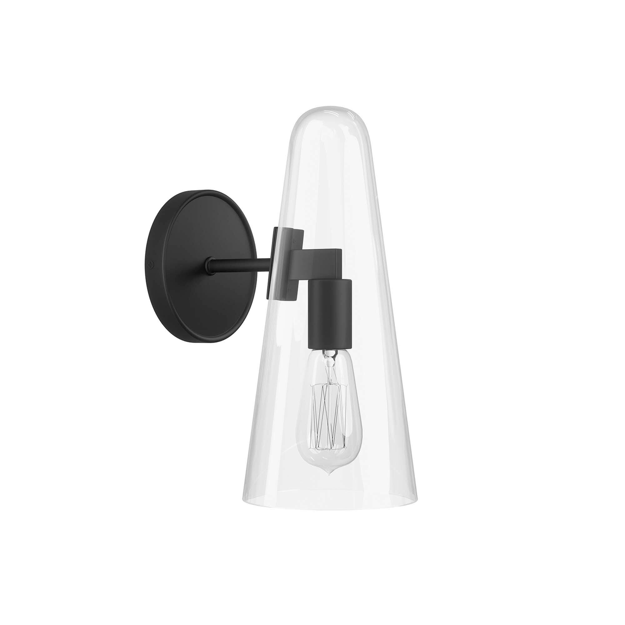 Modway Beacon Wall Sconce, Clear/Black, large