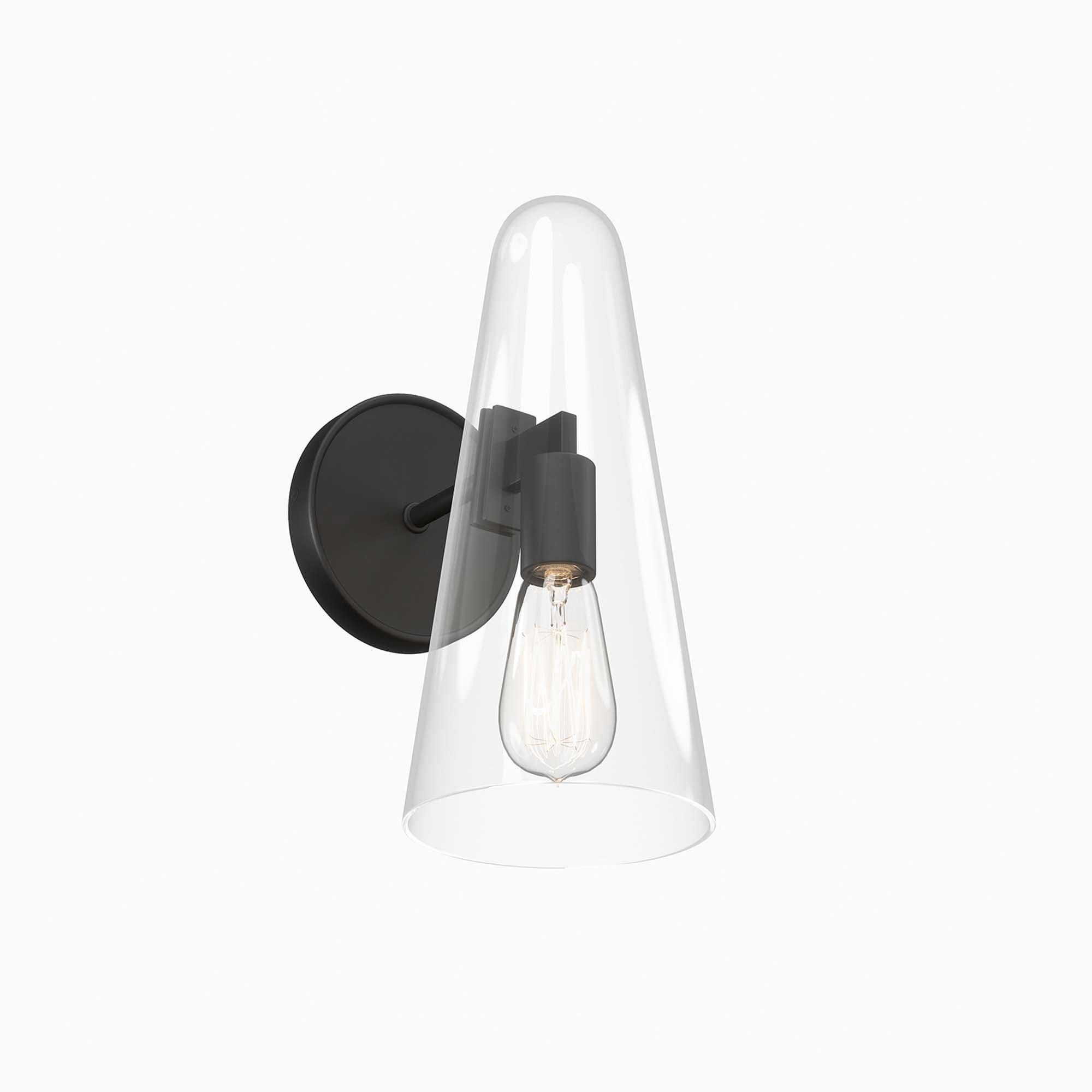 Modway Beacon Wall Sconce, Clear/Black, large