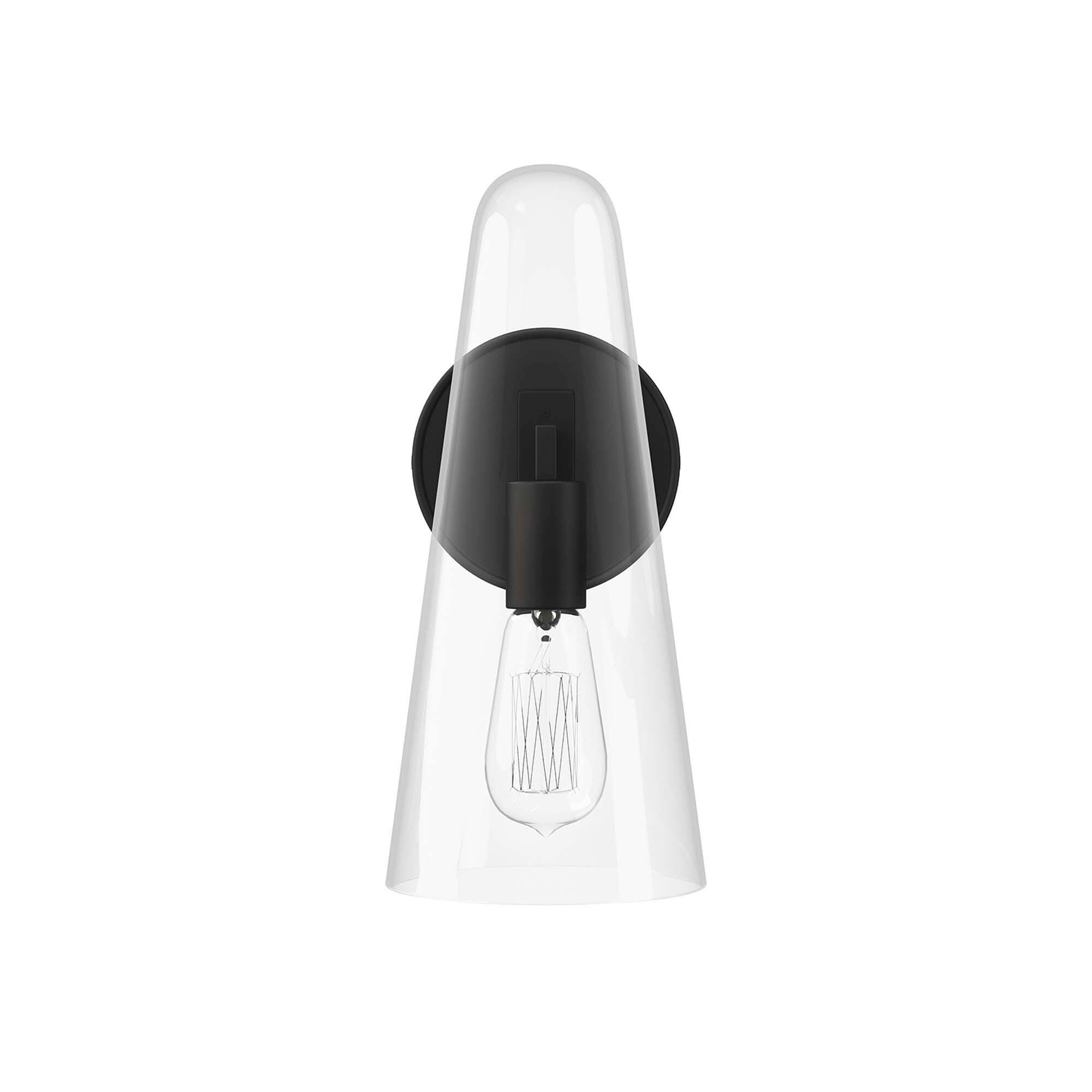 Modway Beacon Wall Sconce, Clear/Black, large