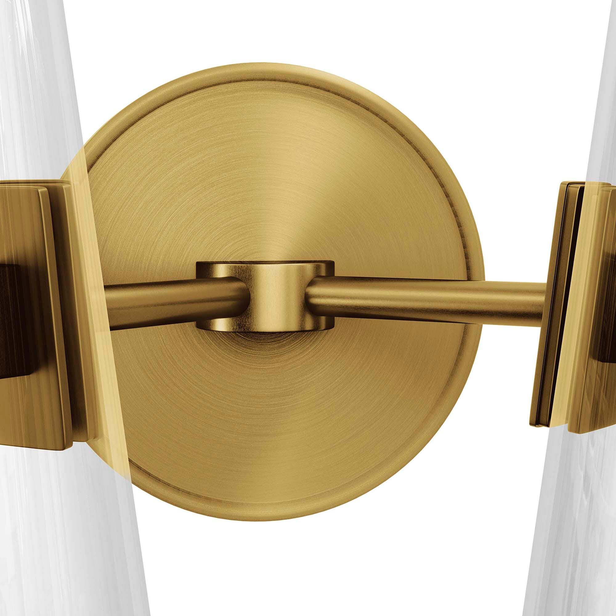 Modway Beacon Solid Wall Sconce, Clear/Brass, large