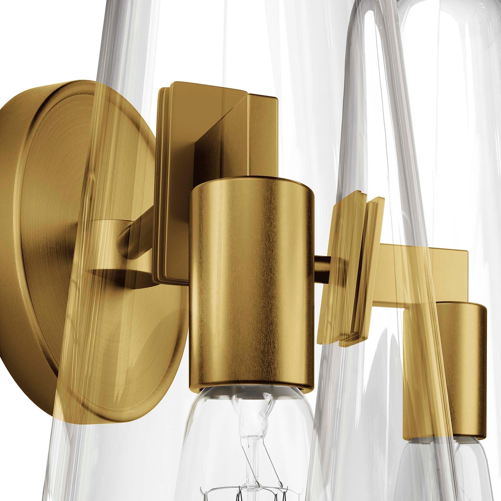 Modway Beacon Solid Wall Sconce, Clear/Brass, large