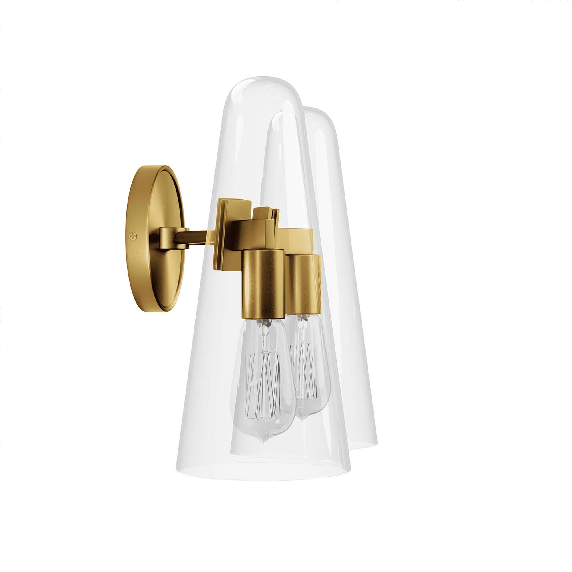 Modway Beacon Solid Wall Sconce, Clear/Brass, large