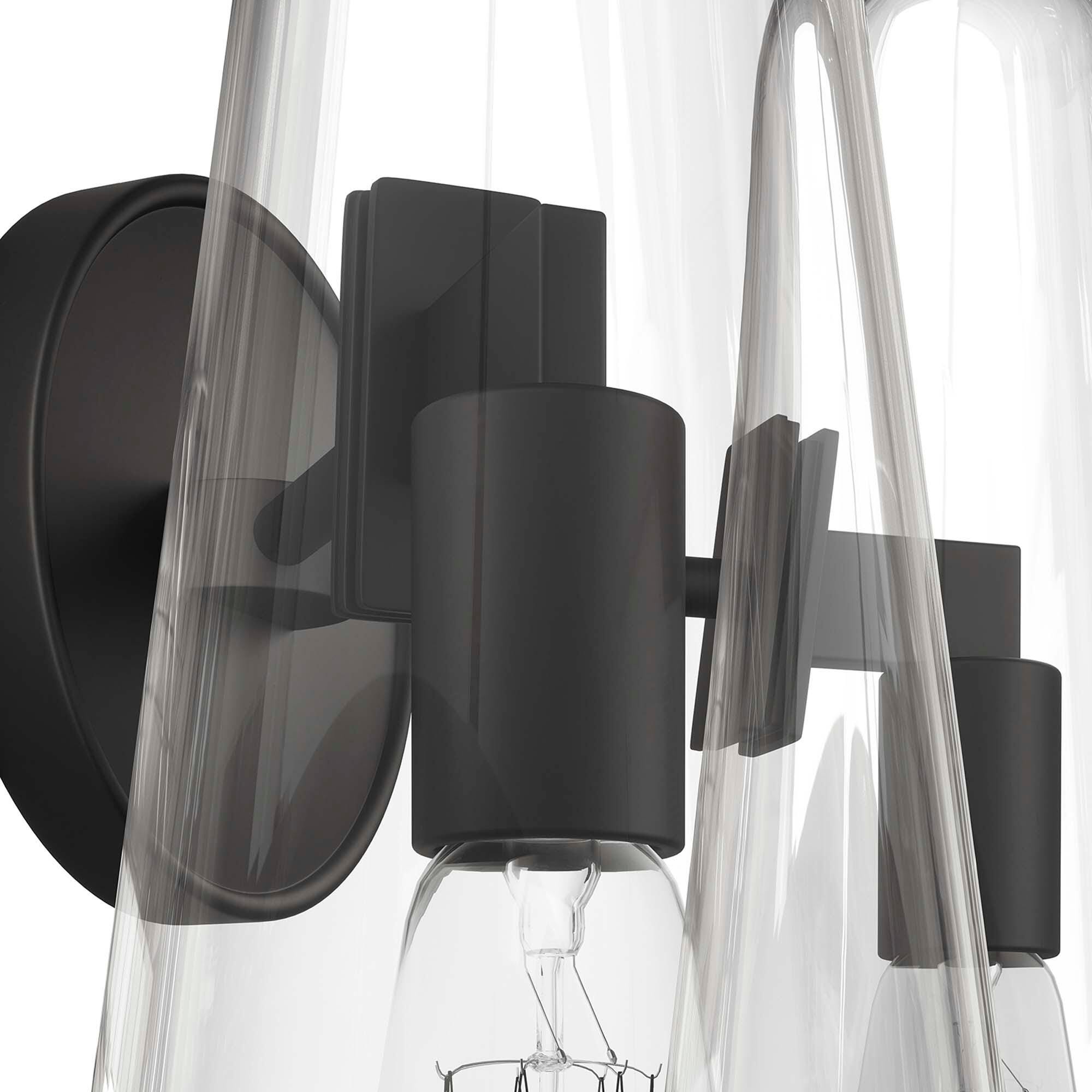 Modway Beacon Solid Wall Sconce, Clear/Black, large