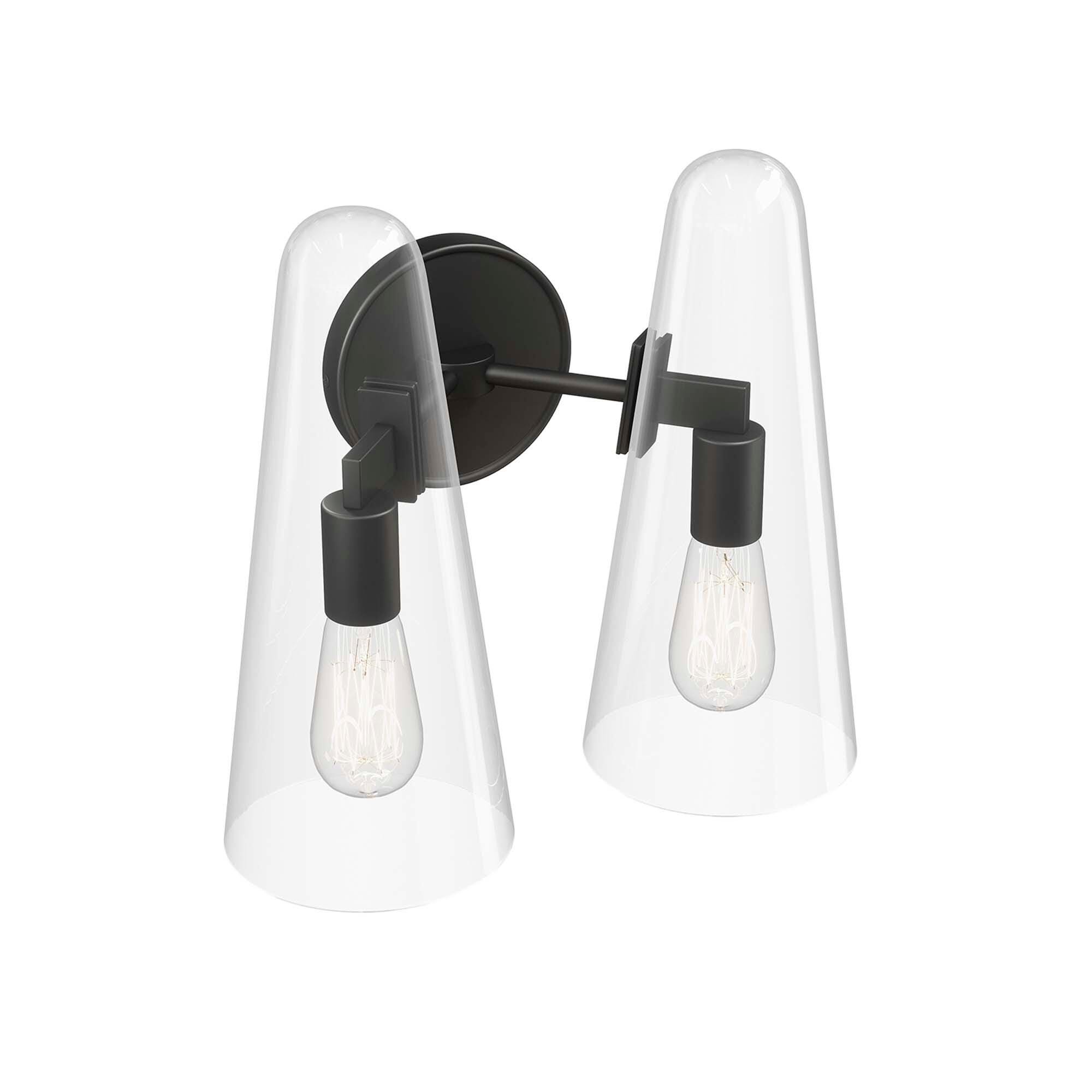 Modway Beacon Solid Wall Sconce, Clear/Black, large
