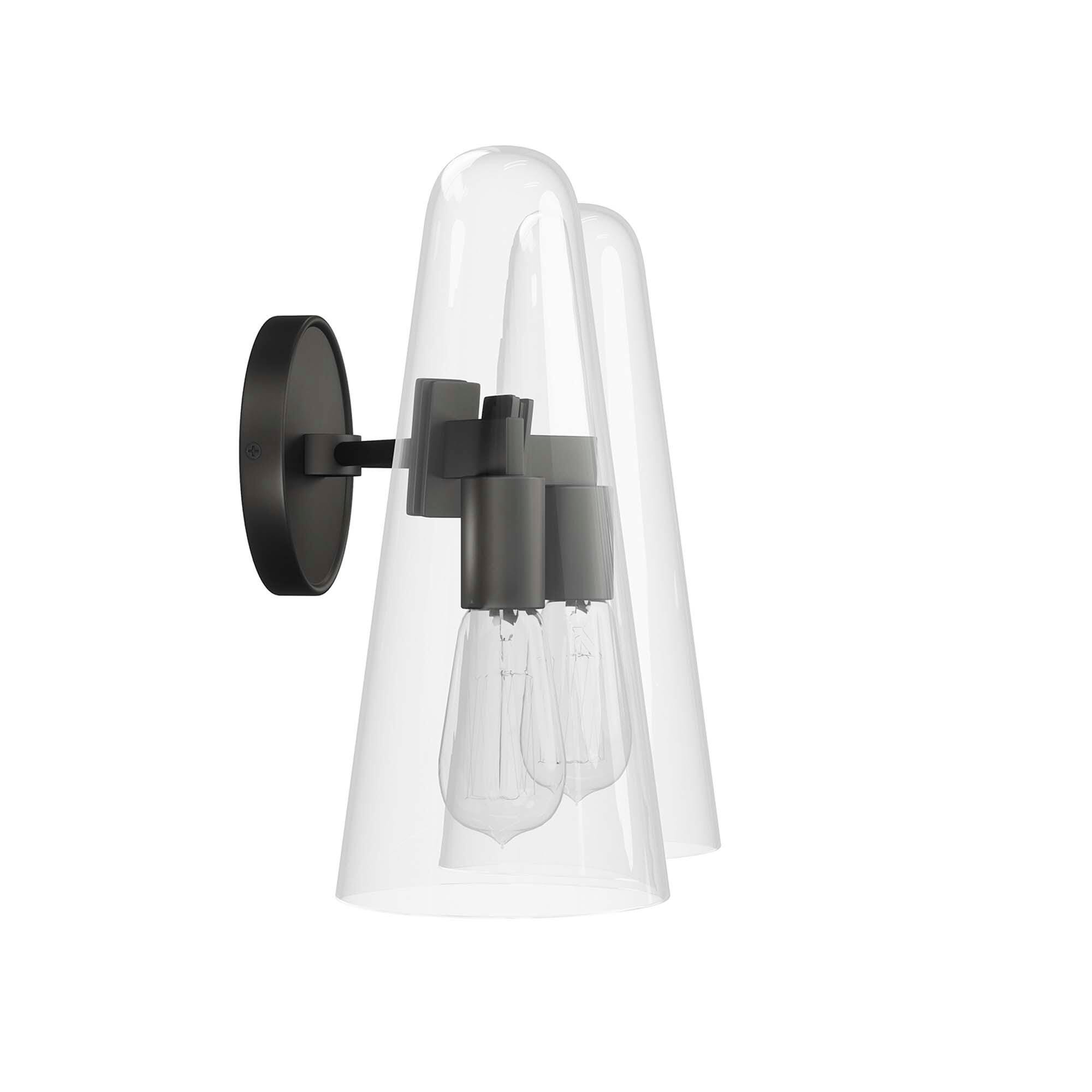 Modway Beacon Solid Wall Sconce, Clear/Black, large