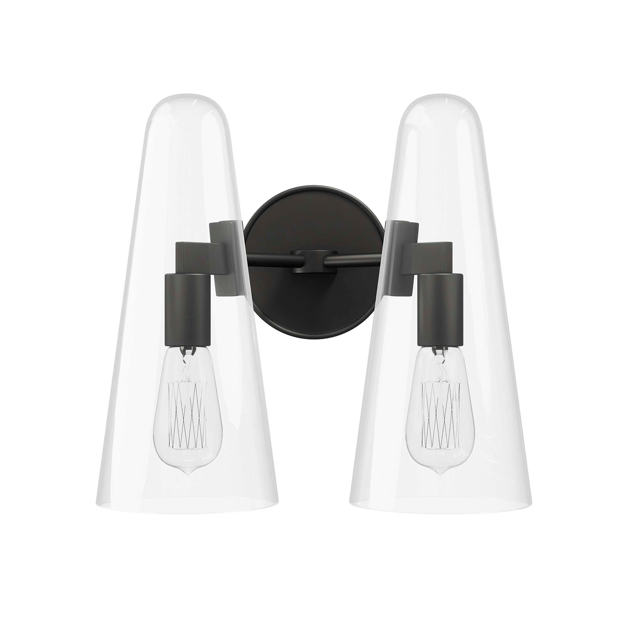 Modway Beacon Solid Wall Sconce, Clear/Black, large