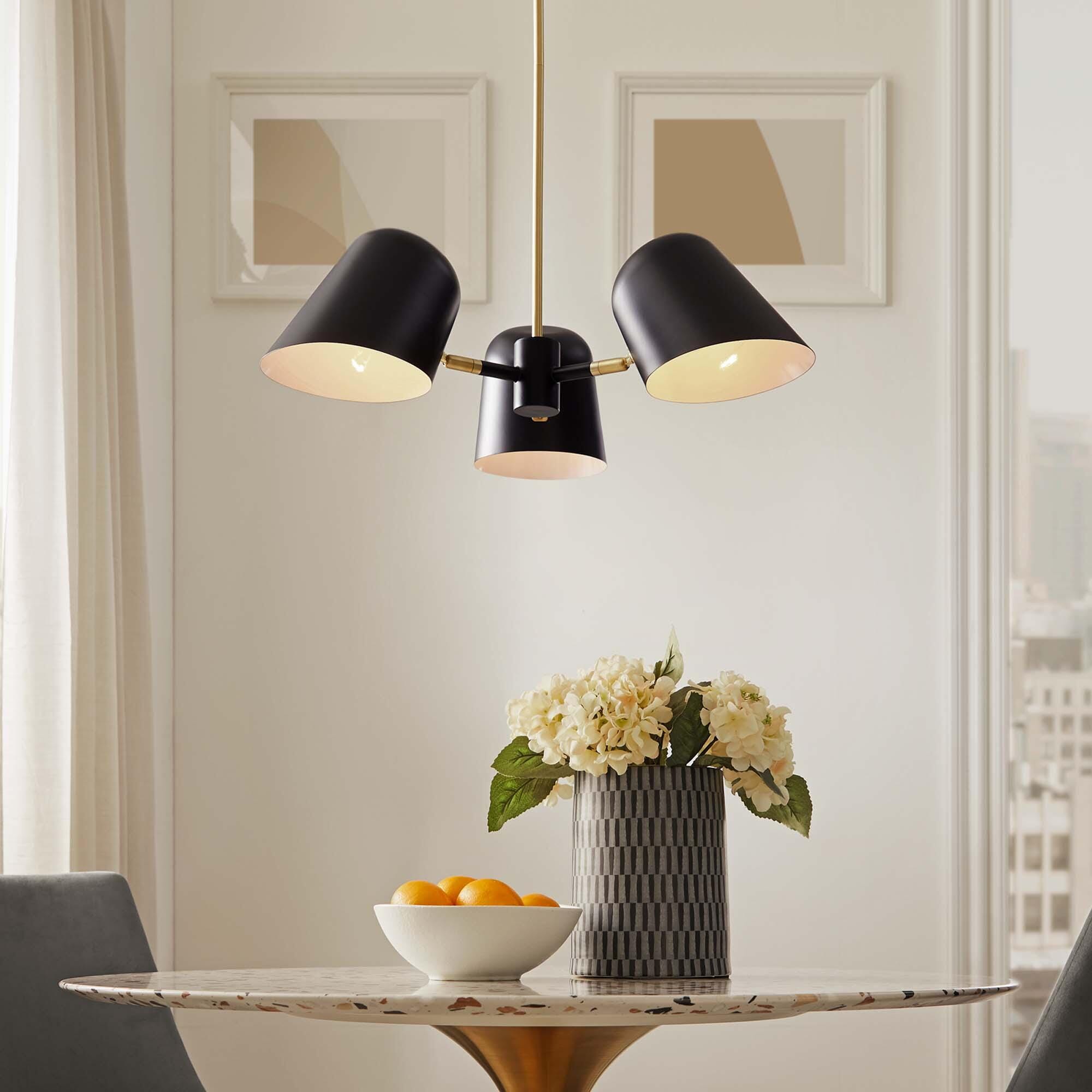 Modway Briana Pendant Light, Black, rollover