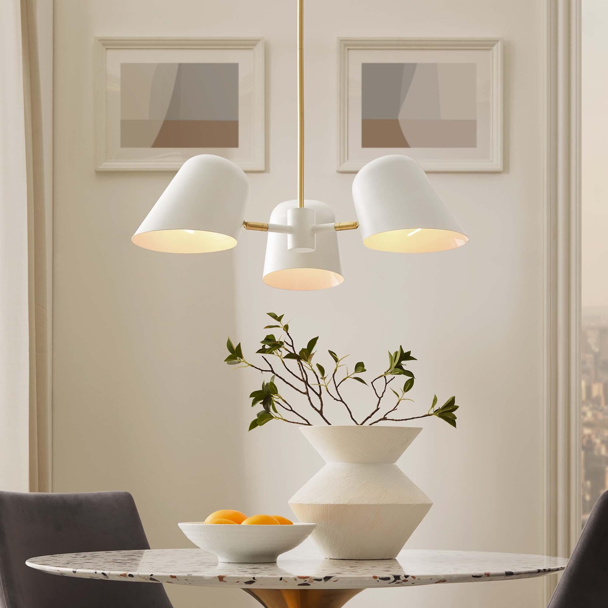 Modway Briana Pendant Light, White, rollover